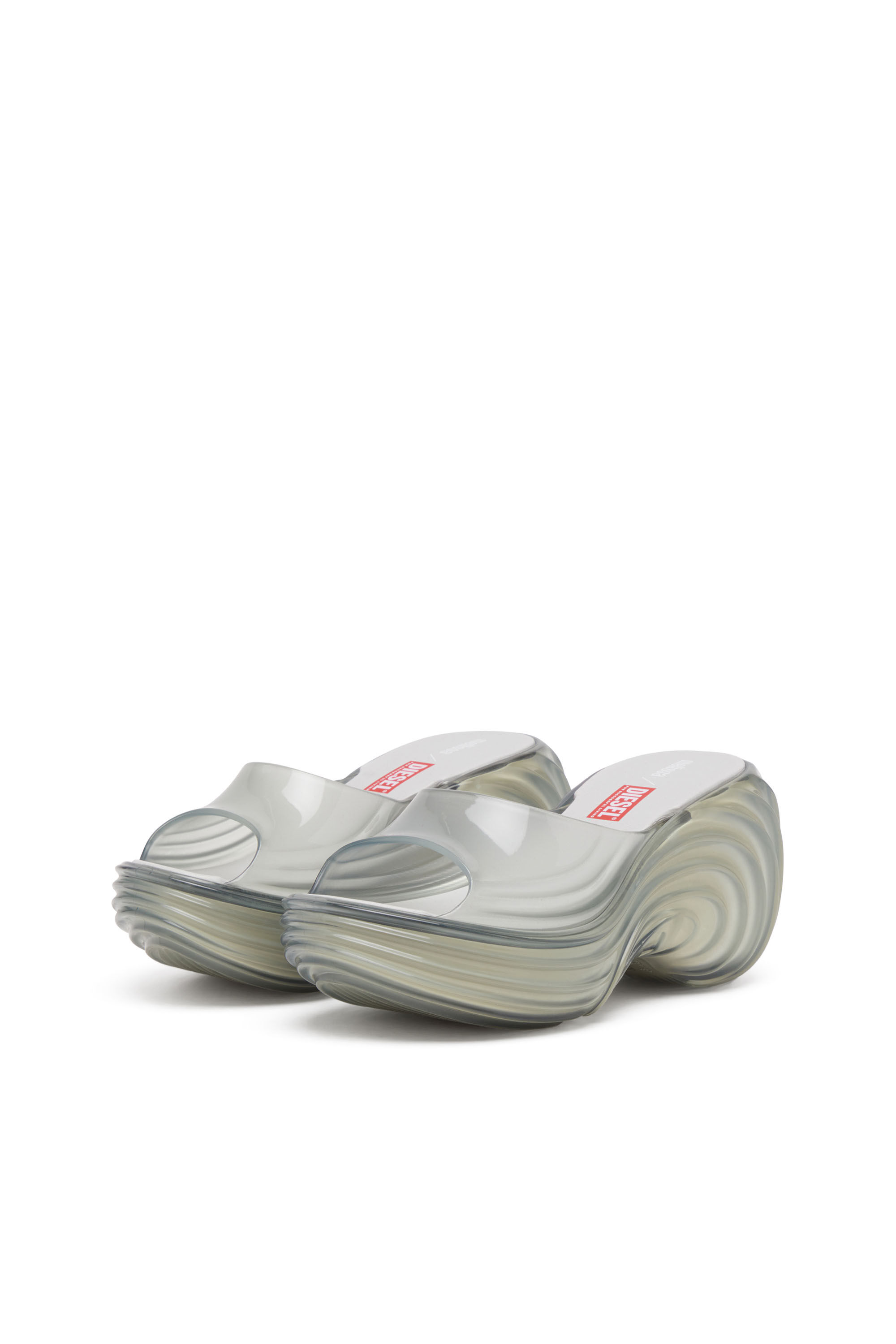Diesel - MELISSA QUANTUM PLATFORM, Female's Platform mule in Melflex® in Light Grey - 9