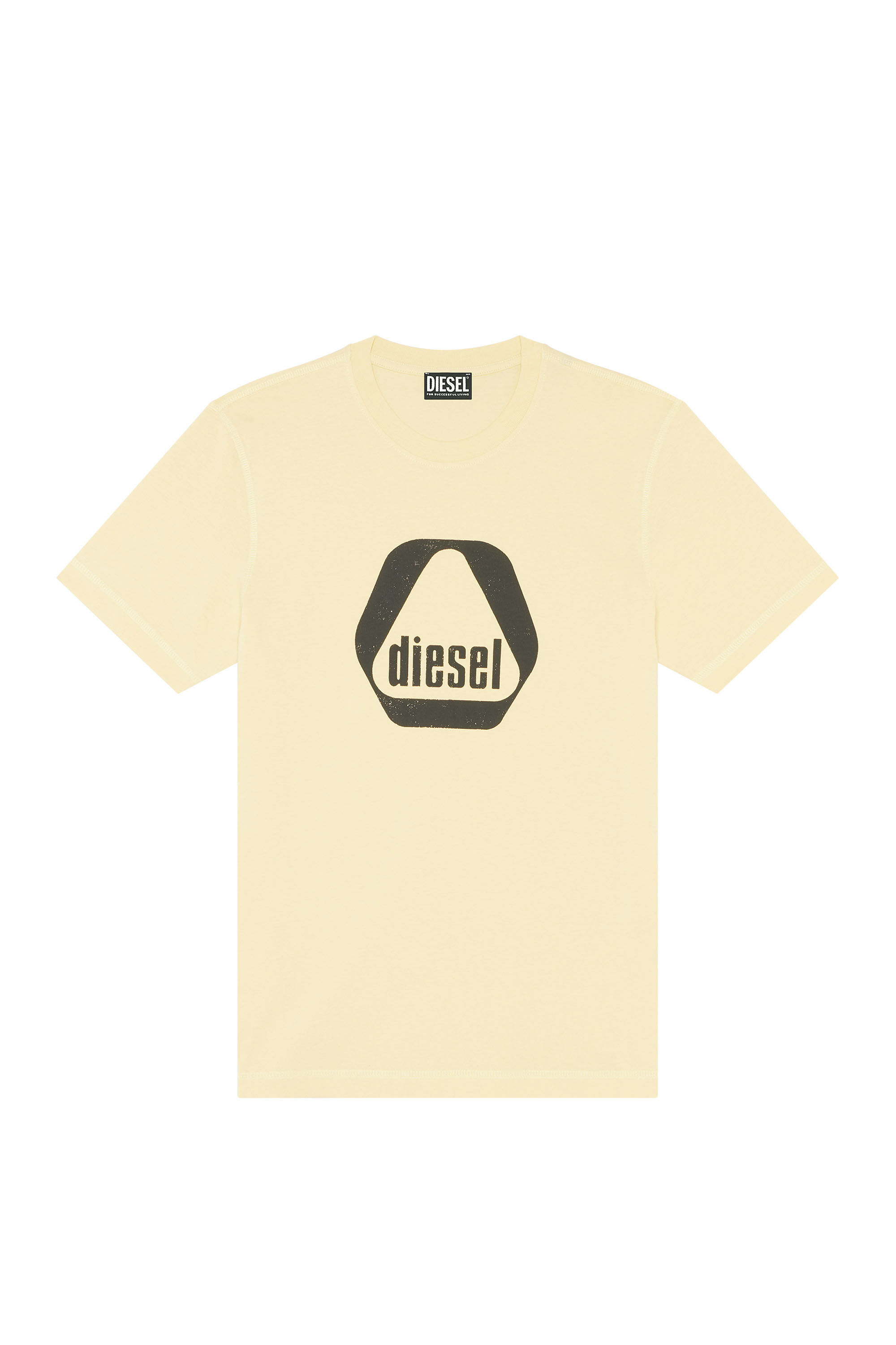 Diesel - T-DIEGOR-G10, Male's T-shirt with utility logo print in Beige - 2