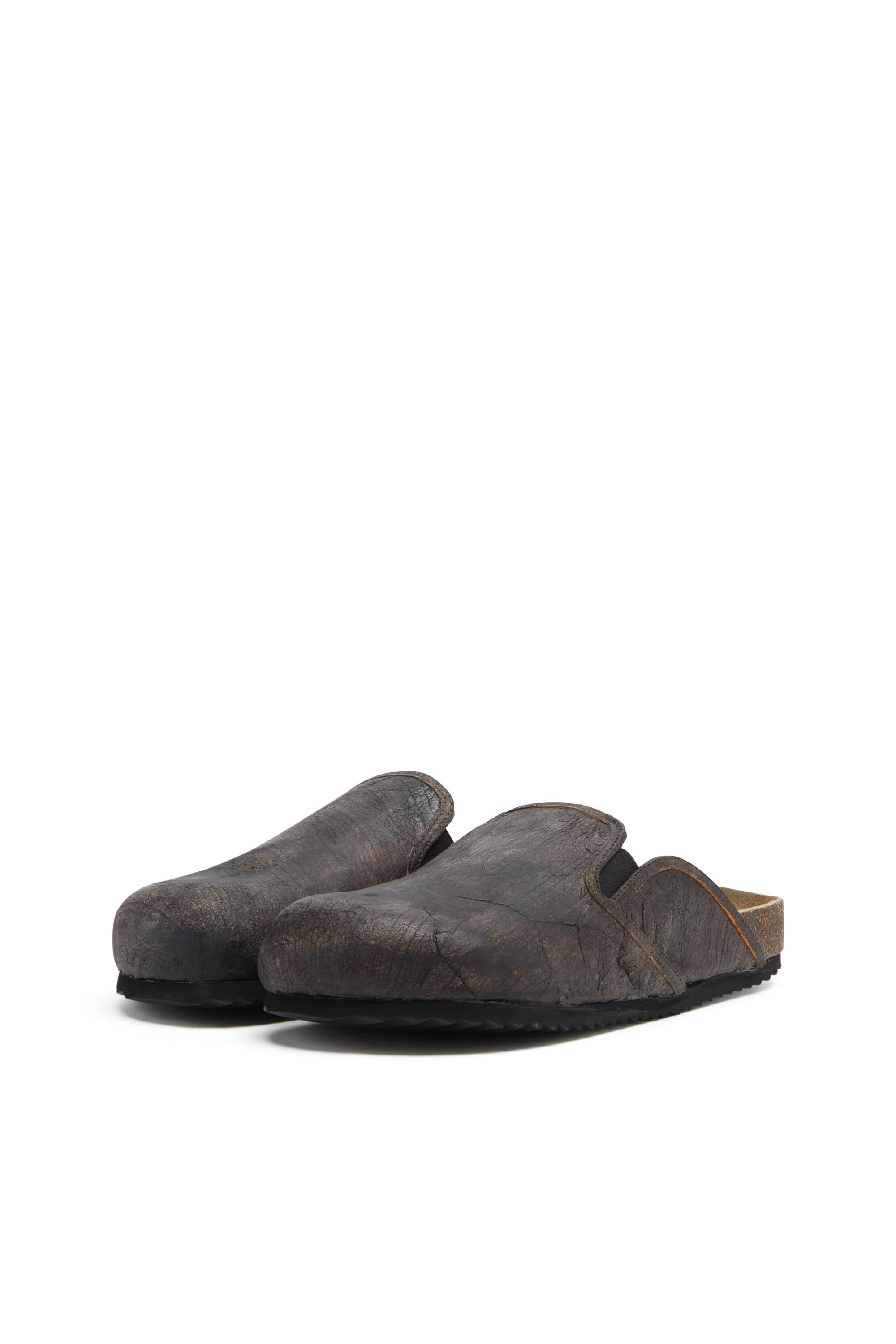 Diesel - D-WOODSTOCK SLIP-ON, Male's D-Woodstock-Clogs in crackle-effect suede in Brown - 8