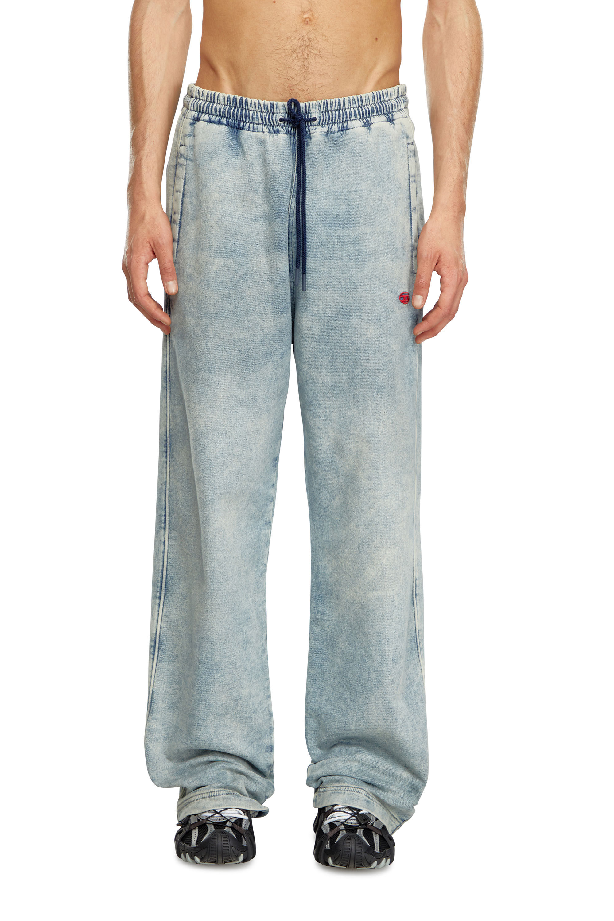 Diesel - Relaxed D-Martyans Track Denim 068LU Homme, Bleu Clair - Image 1