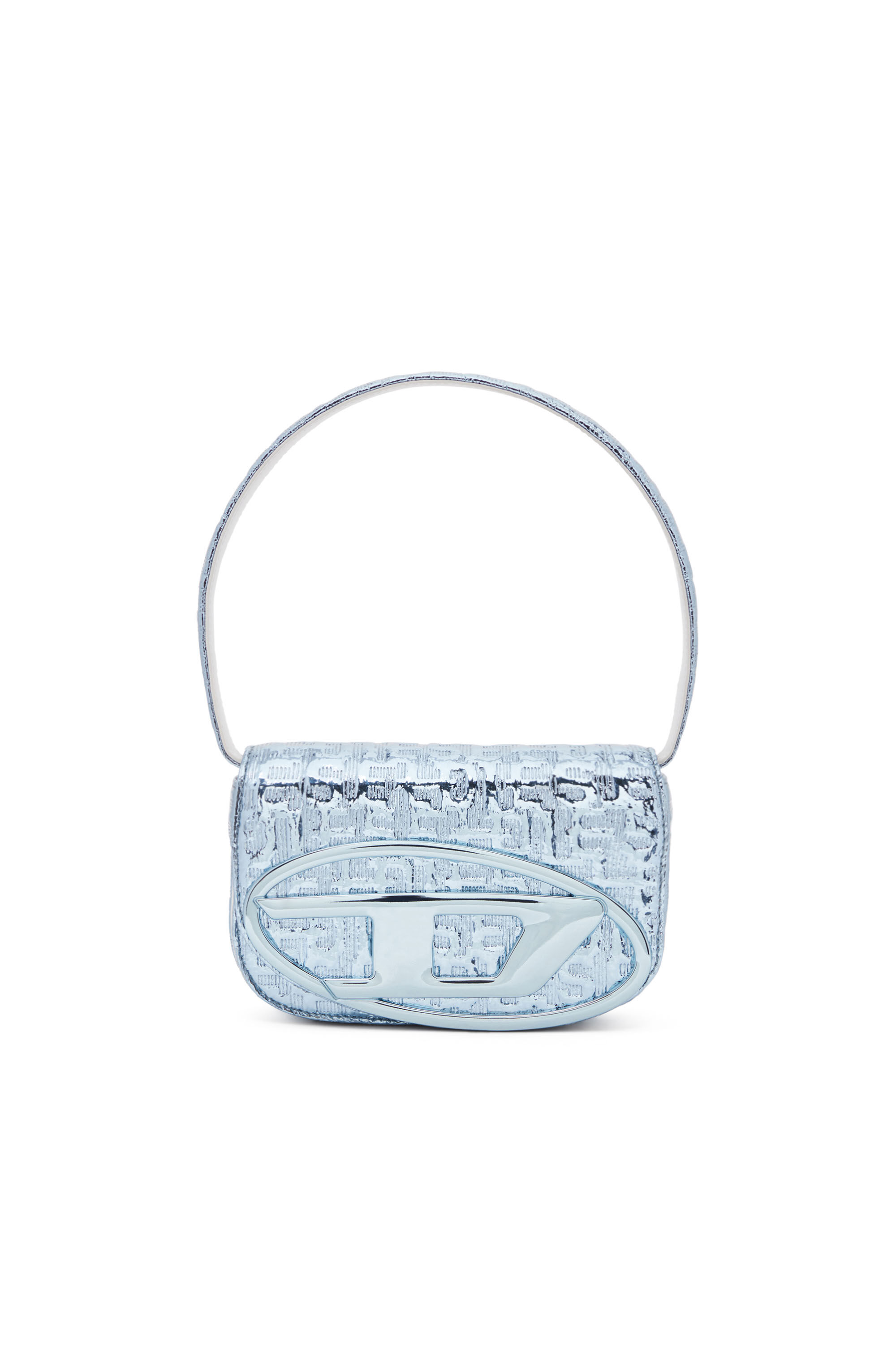 Diesel - FF-1DR SHOULDER BAG, Female's Iconic shoulder bag with metallic monogram in Azure - 1