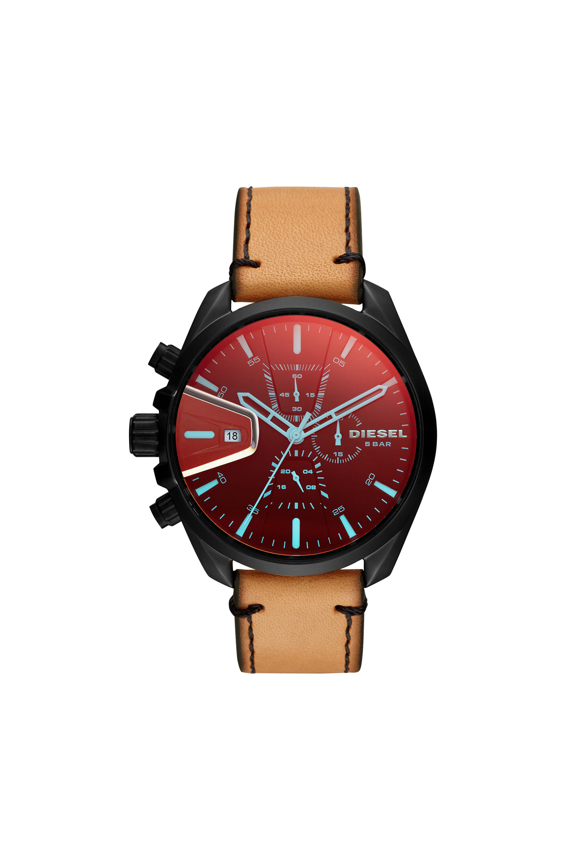 DZ4471 Homme MS9 Chrono montre en cuir 47 mm Diesel