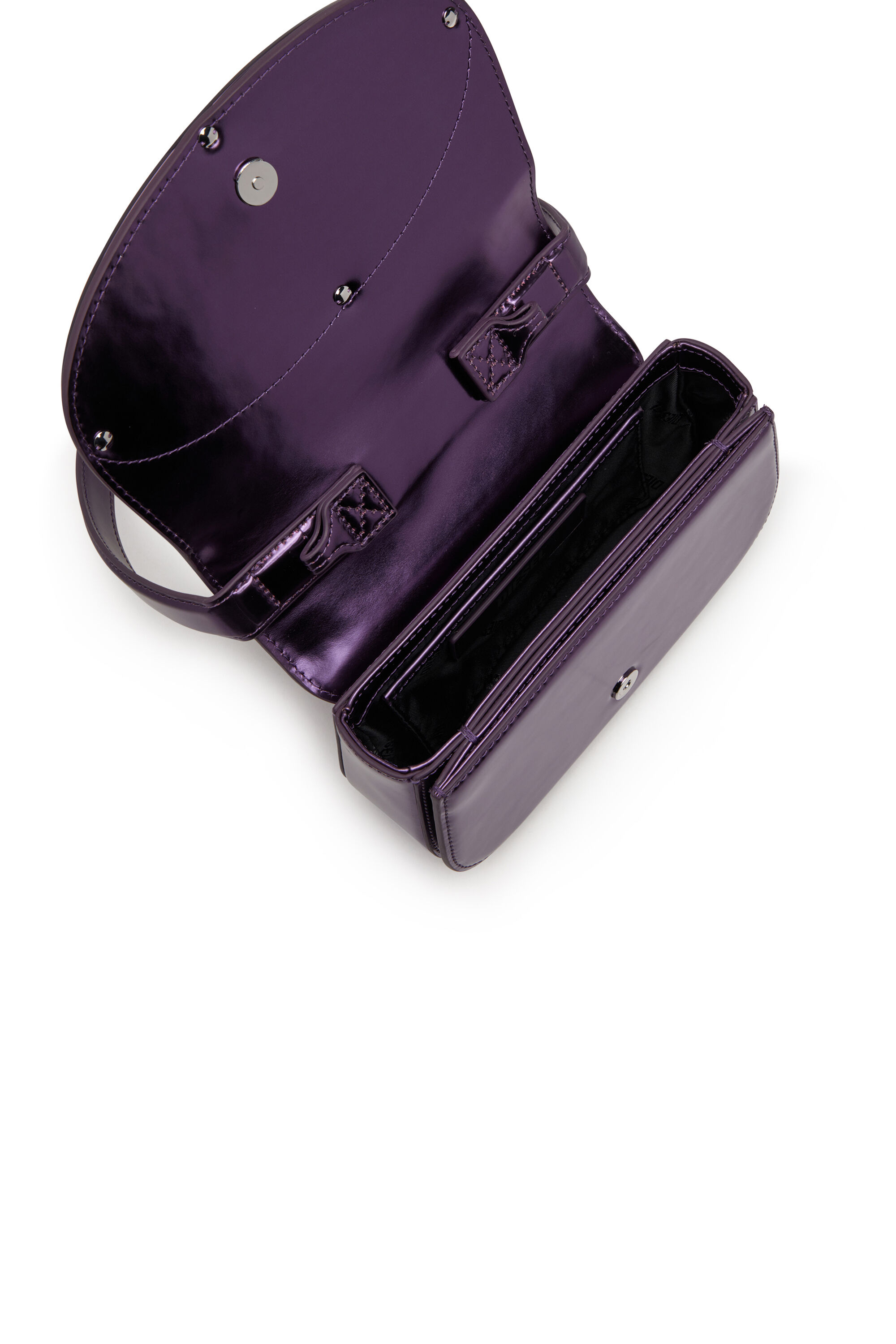 Diesel - 1DR, 1DR-Sac iconique à bandoulière en cuir effet miroir Femme in Violet - 2