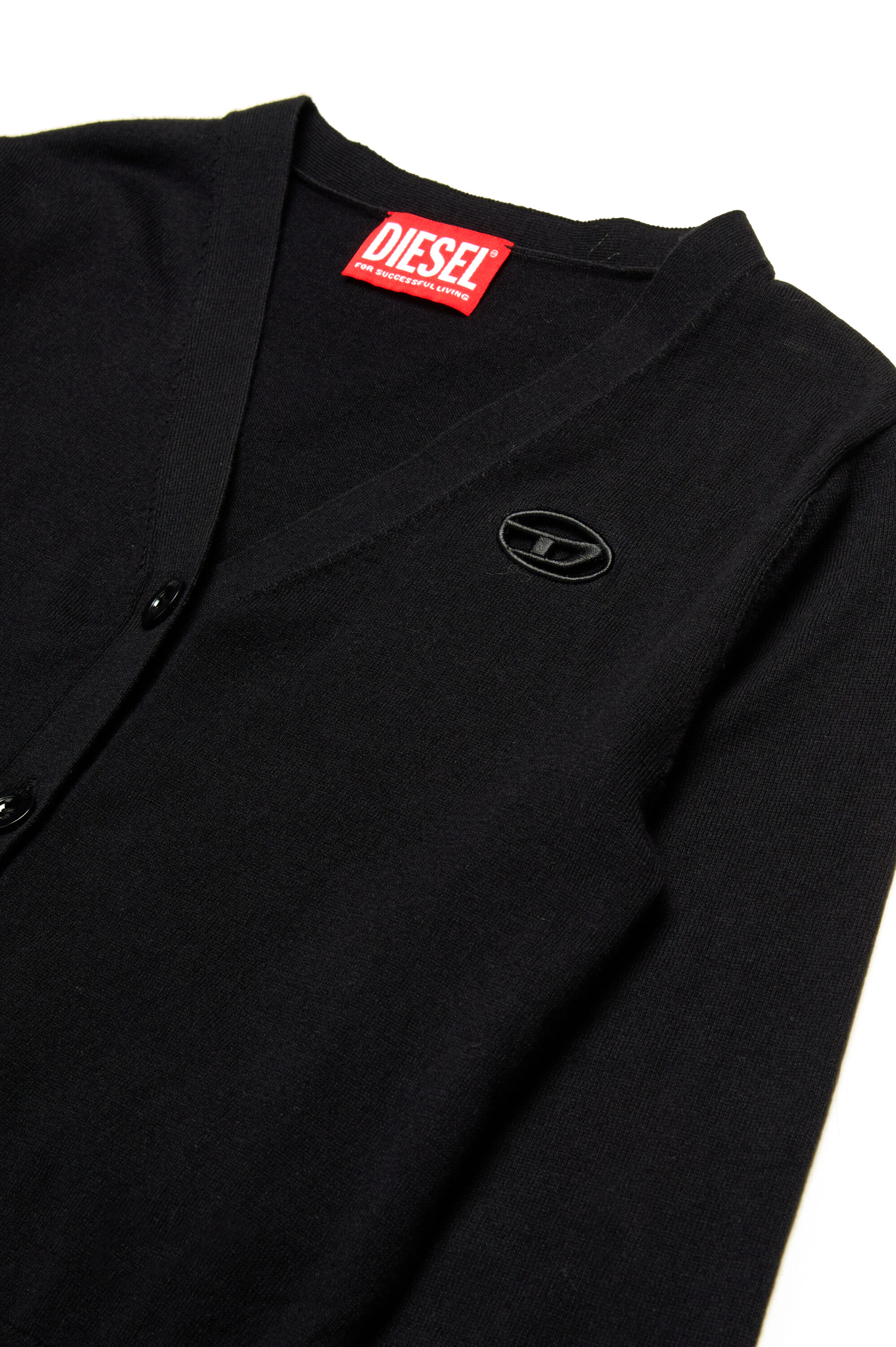 Diesel - KMARTE, Cardigan avec cut-out à logo Oval D Femme in Noir - 3