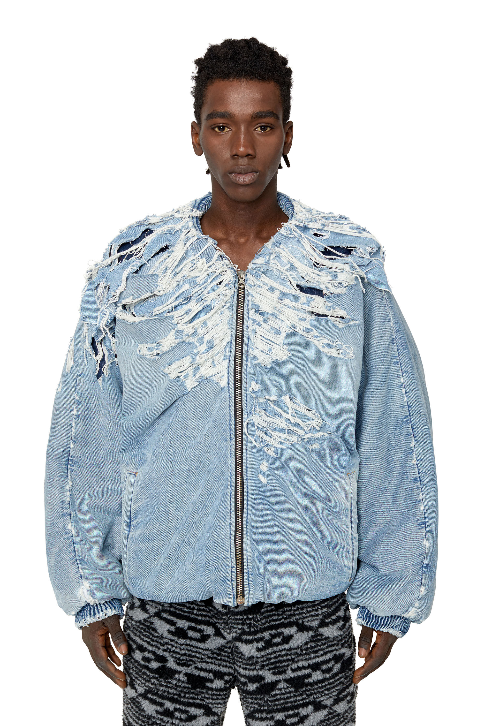 Diesel distressed denim jacket on sale