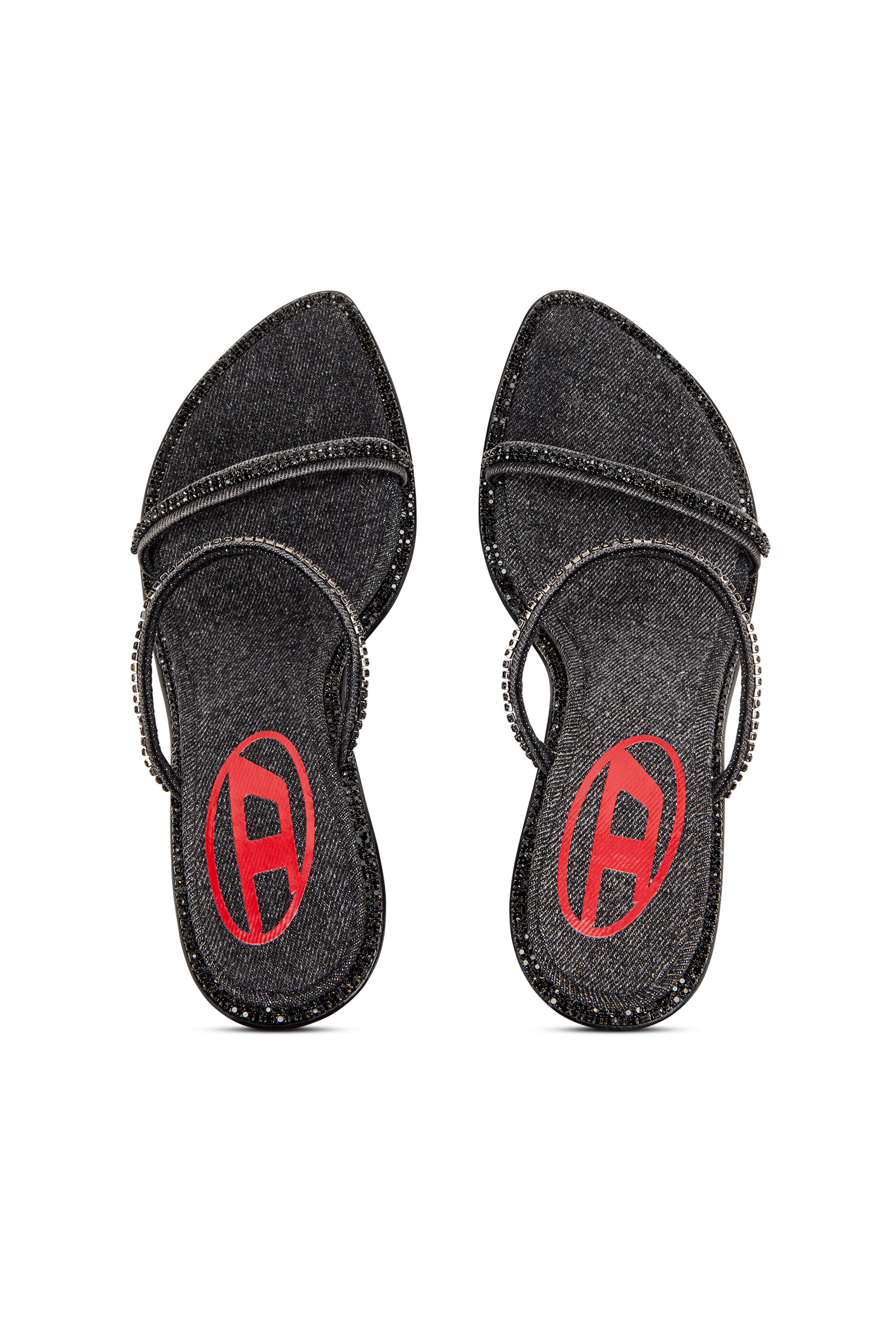 Diesel - D-HAVANNA SDL, D-Havanna-Mules à talons en denim avec cristaux Femme in Noir - 5