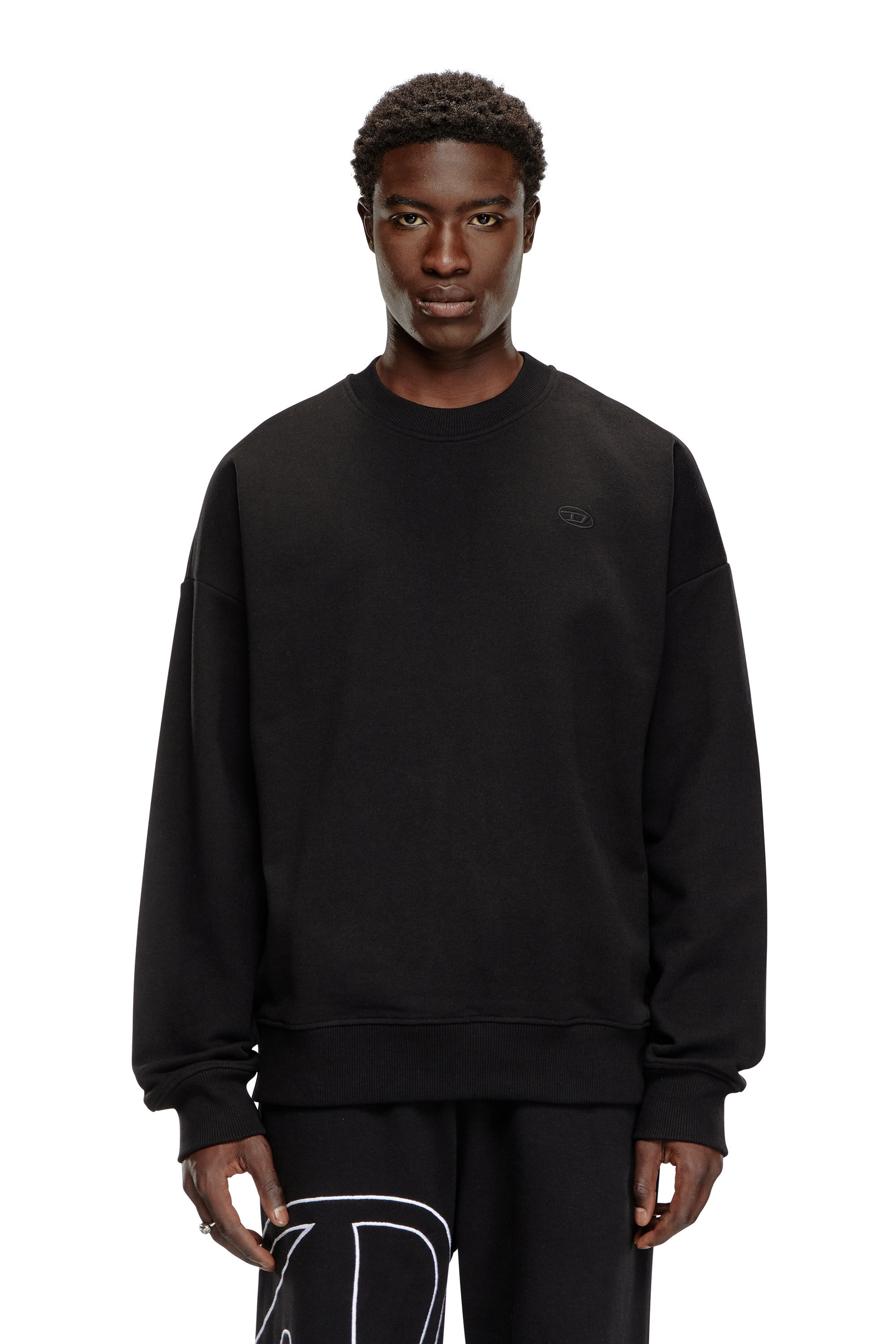 Diesel - S-ROB-MEGOVAL-D, Male's Sweatshirt with logo embroidery in Black - 4