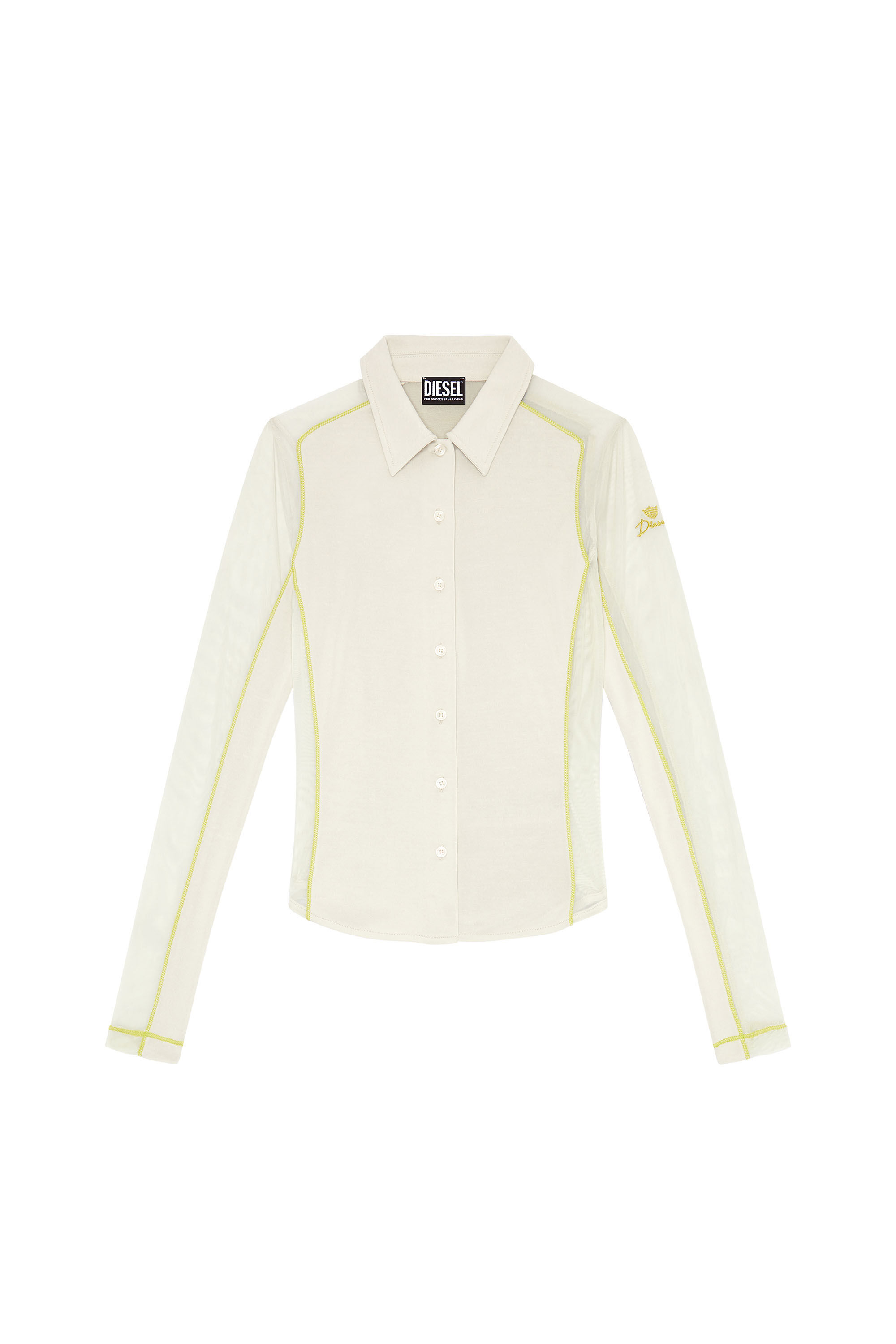 Diesel - T-NOXA, Female's Modal blend shirt with mesh inserts in White - 2