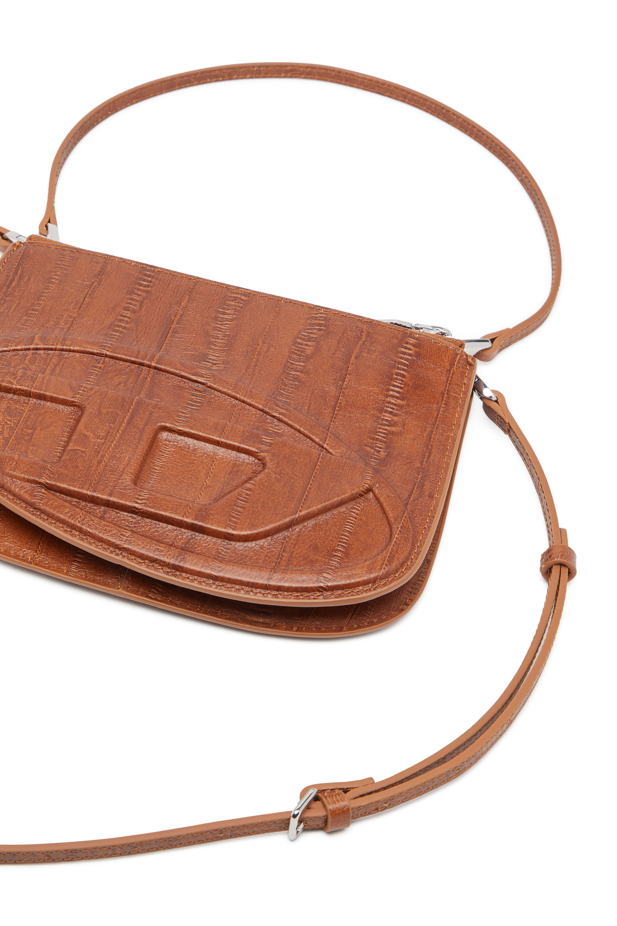 Diesel - 1DR TWIN, Female's 1DR Twin-Double-pouch shoulder bag in printed leather in Brown - 5