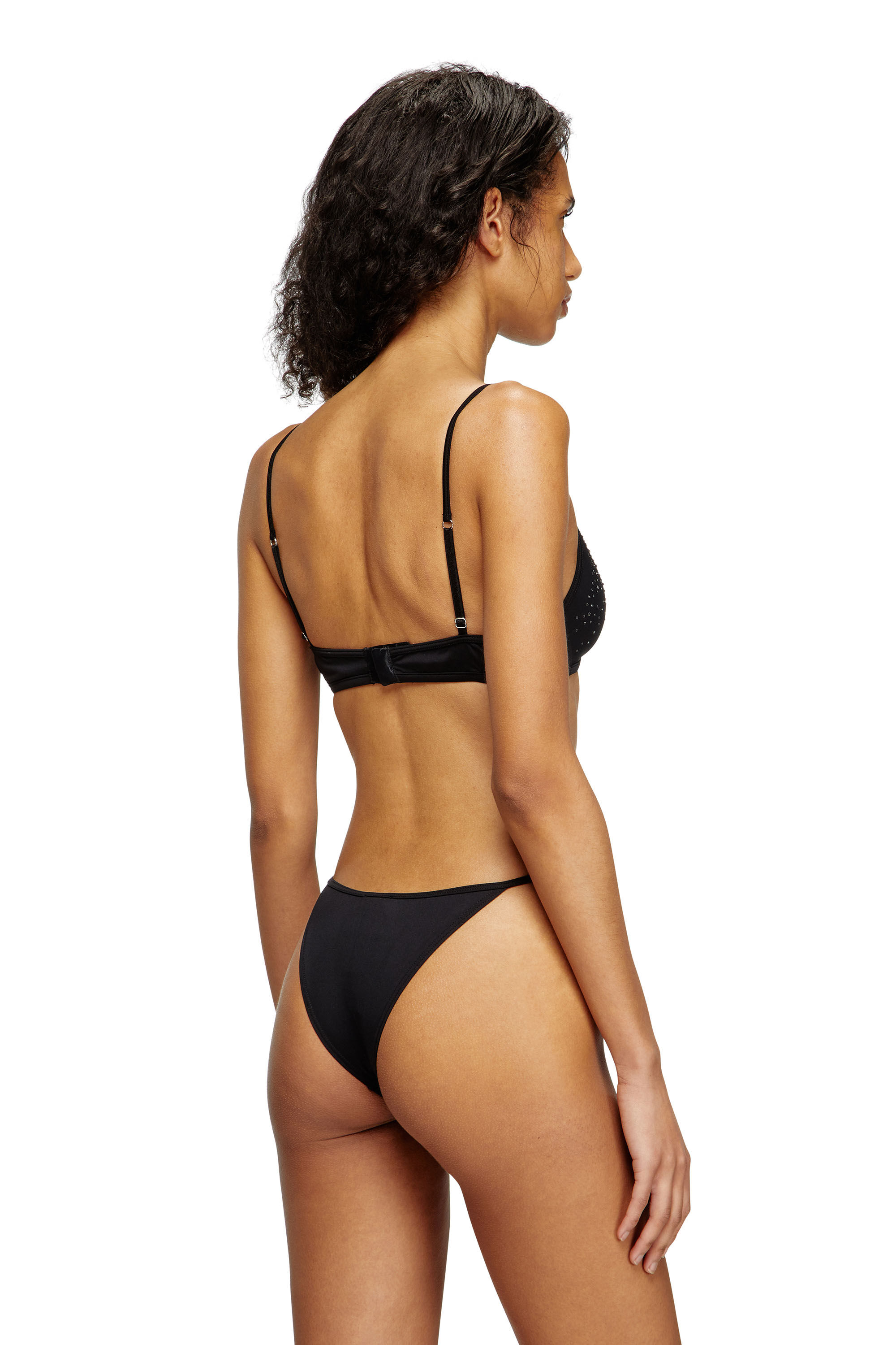 Diesel - LUNA-DNM, Female's Microfibre triangle bra with crystals in Black - 3