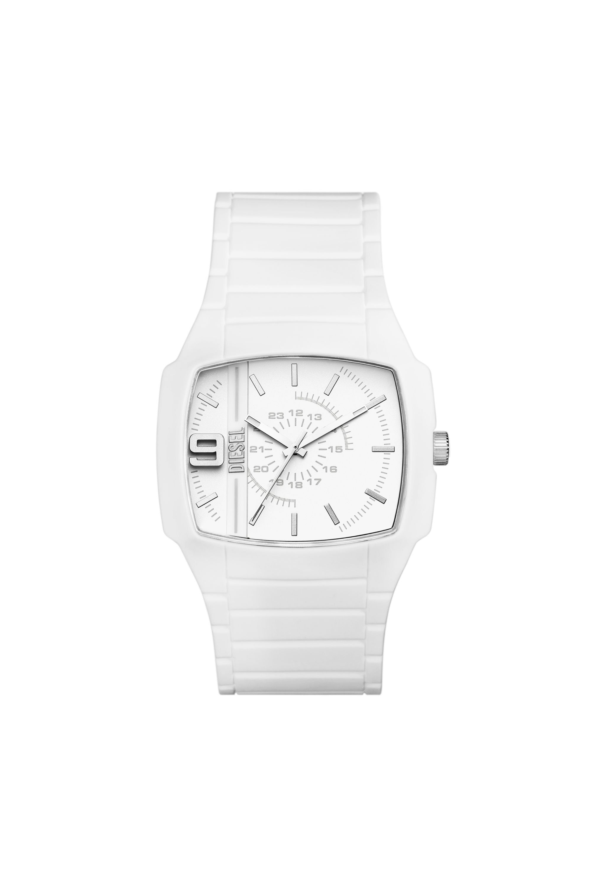 Diesel - DZ2204, Male Cliffhanger 2.0 three-hand white silicone watch in White - Image 1