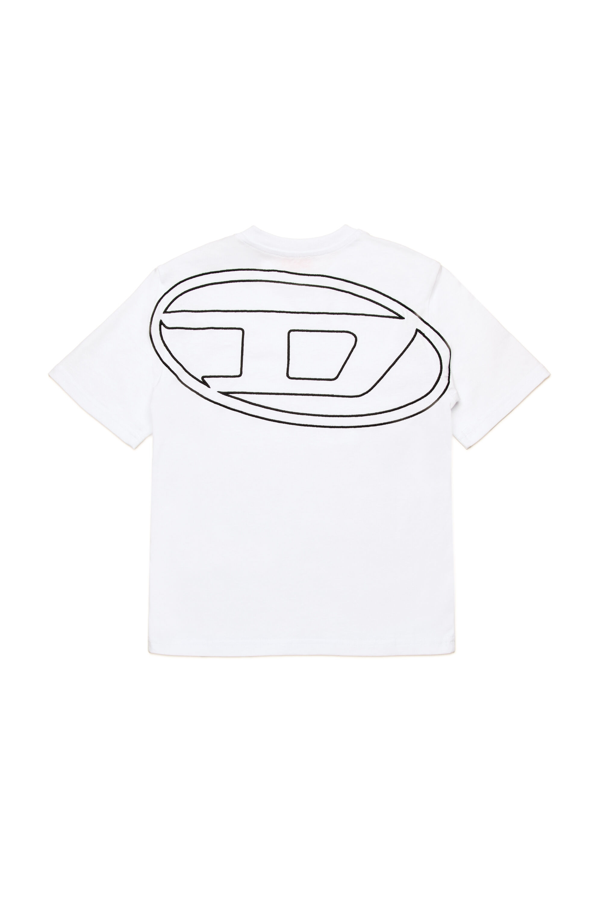 Diesel - TBOGGYMEGOVALD OVER, Male's T-shirt with mega Oval D embroidery in White - 2