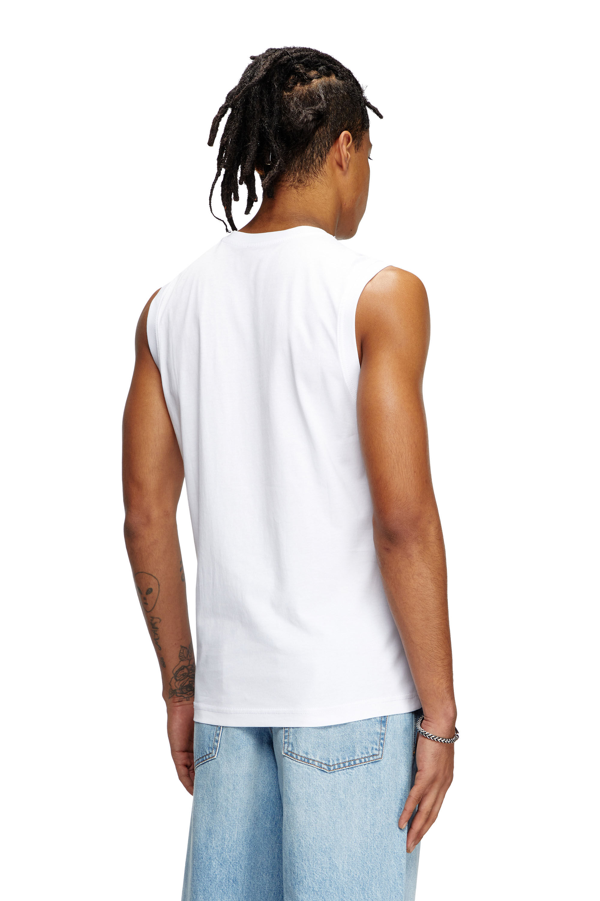 Diesel - T-ISCO-DIV, Male's Tank top with chest logo print in White - 4