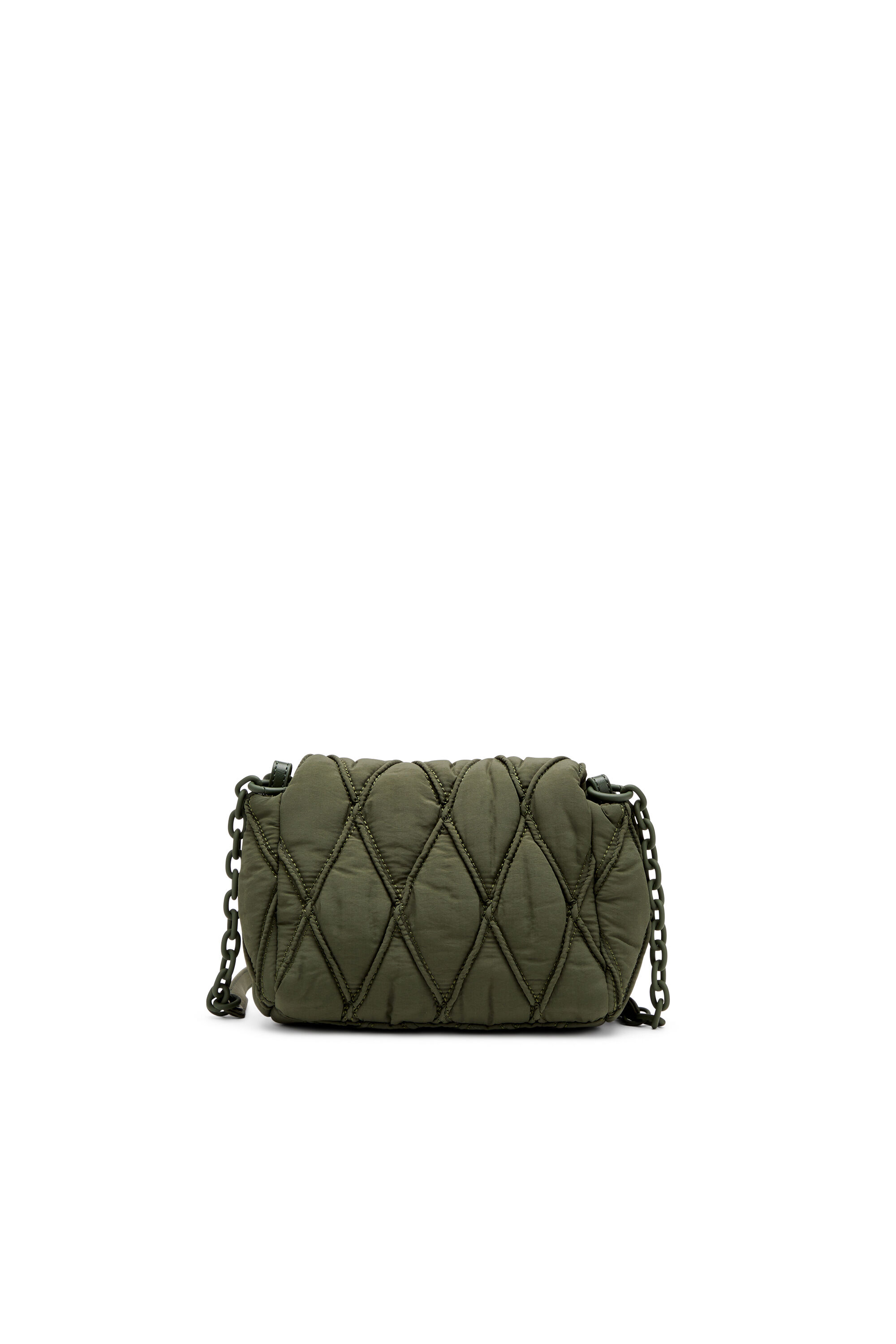 Diesel - CHARM-D SHOULDER S, Female's Charm-D S-Small shoulder bag in quilted nylon in Dark Green - 3