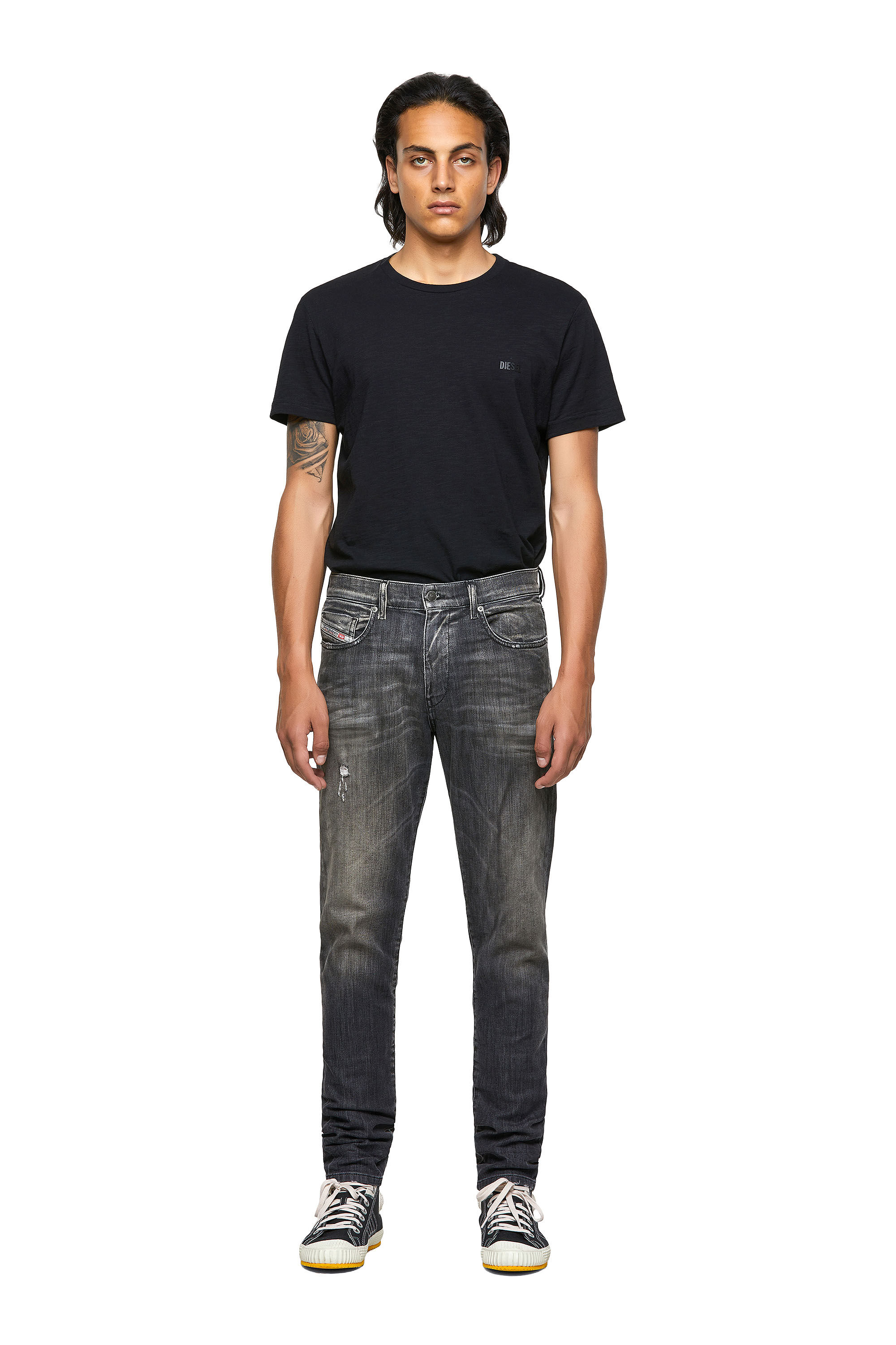 Diesel - D-Strukt JoggJeans® 09B54 Slim, Black/Dark Grey - Image 1