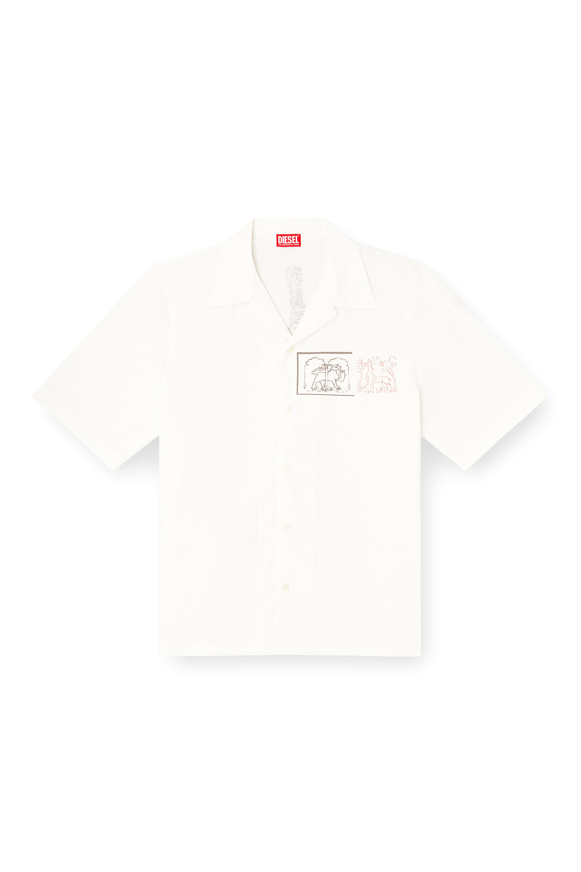 Diesel - S-BRACK-A-HGBS, Male's Shirt with sword print in White - 2