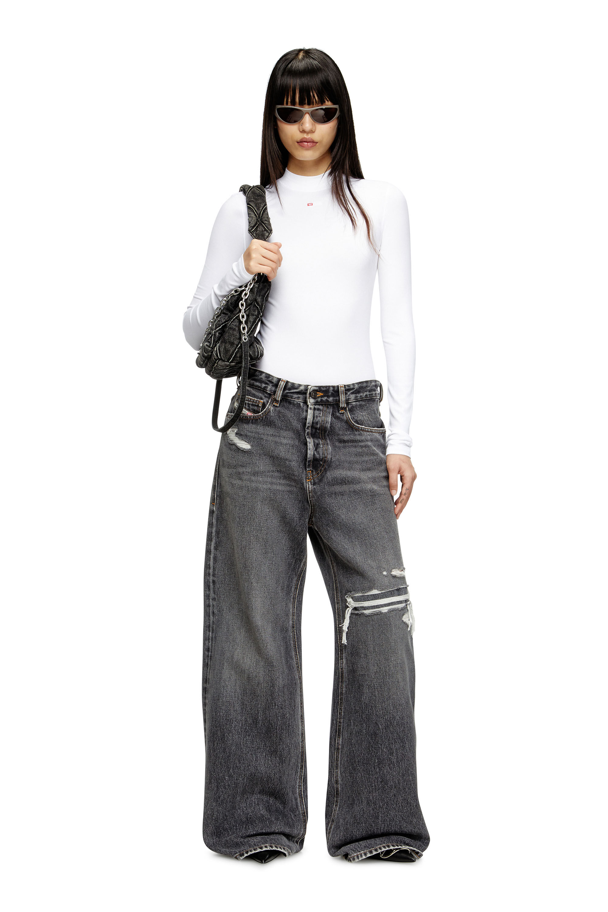 Diesel - Female's Relaxed Jeans 1996 D-Sire 007F6, Black/Dark Grey - 1