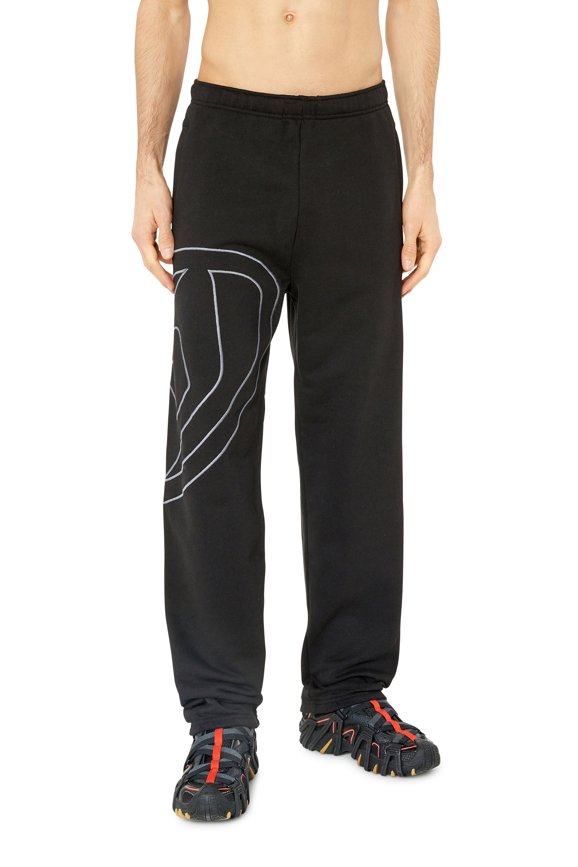 Diesel - P-MARKY-MEGOVAL, Pantalon de survêtement avec maxi logo D Homme in Noir - 3