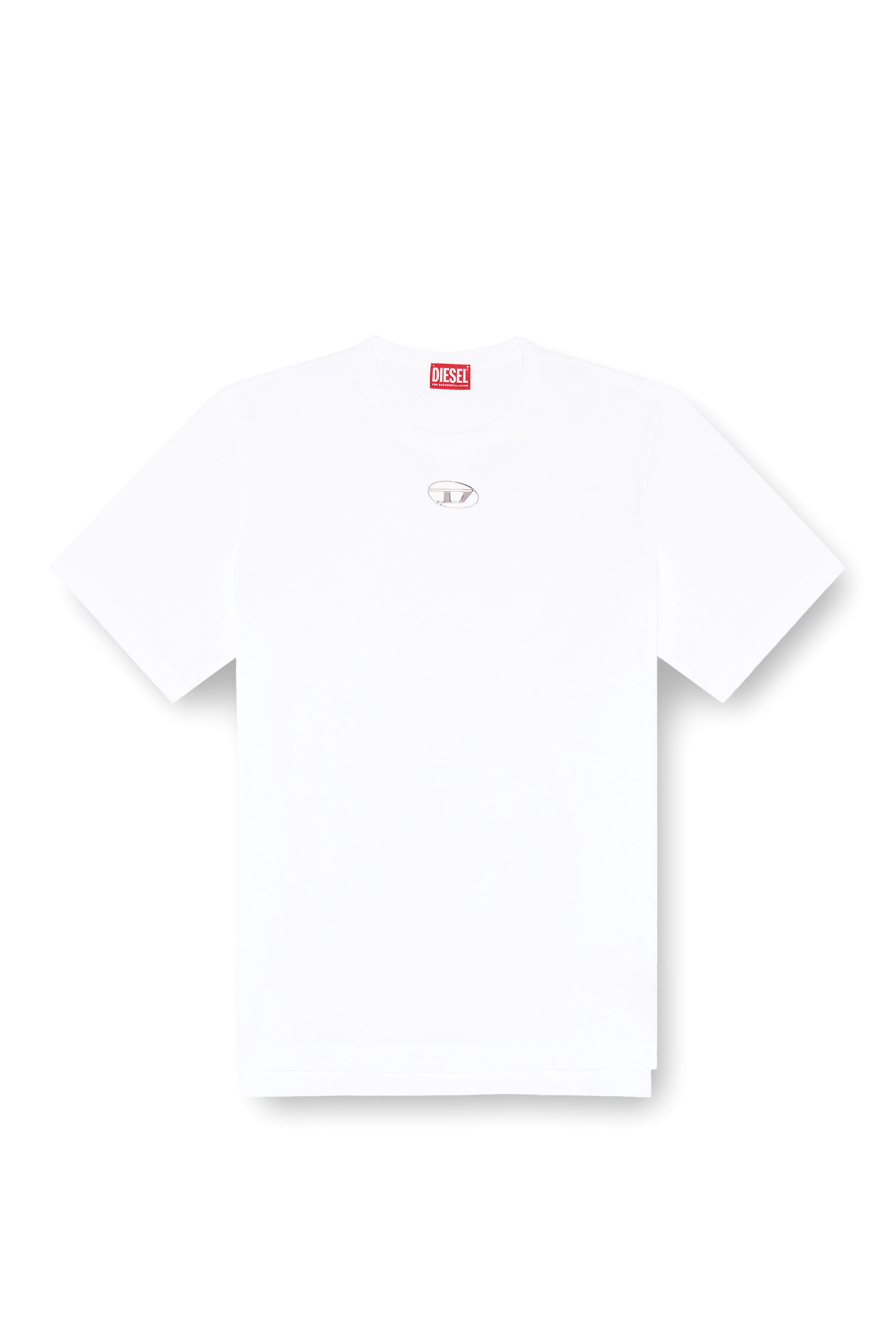 Diesel - T-JUST-OD, Male's T-shirt with injection moulded logo in White - 2