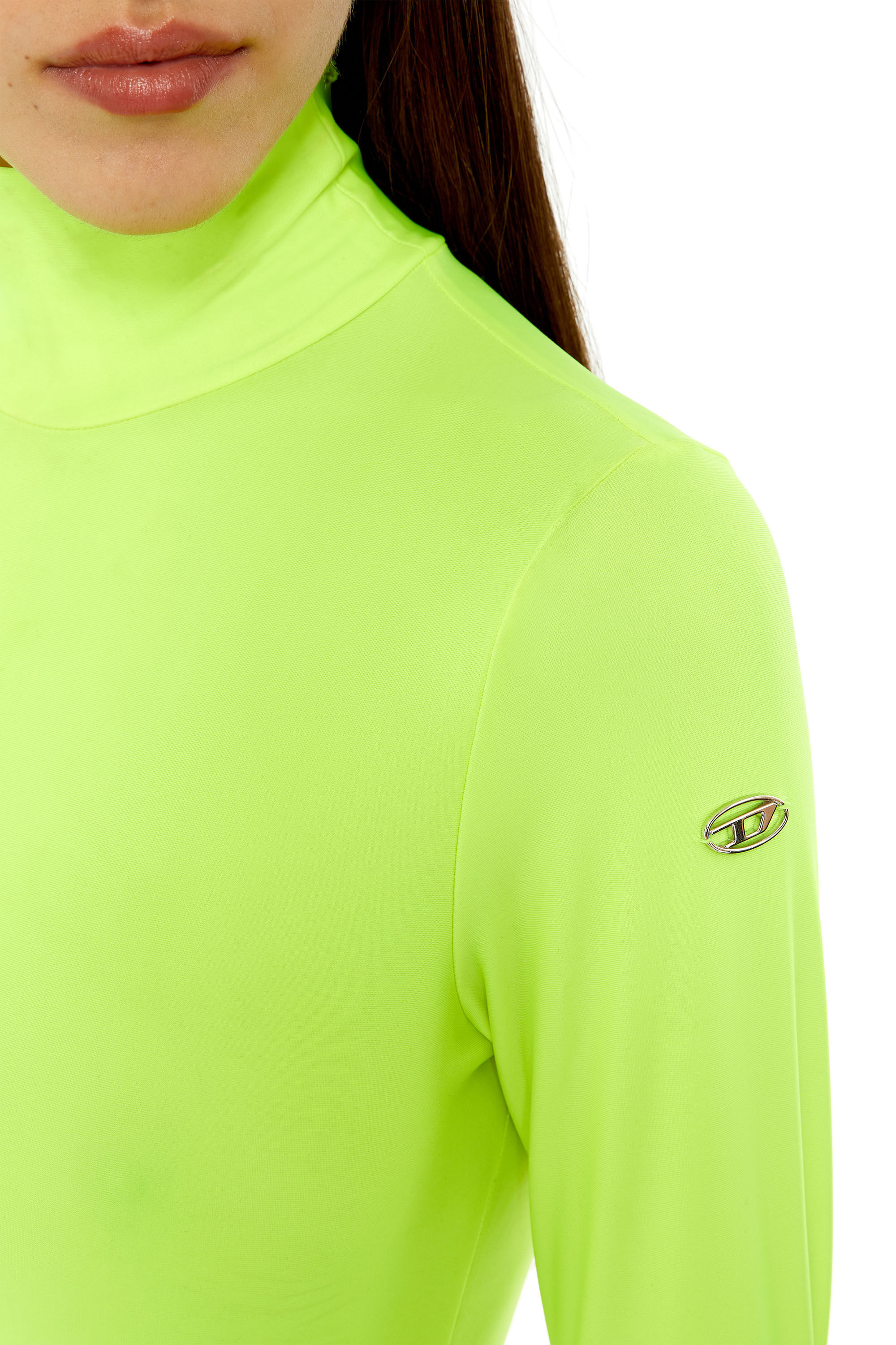 Neon green mock neck discount
