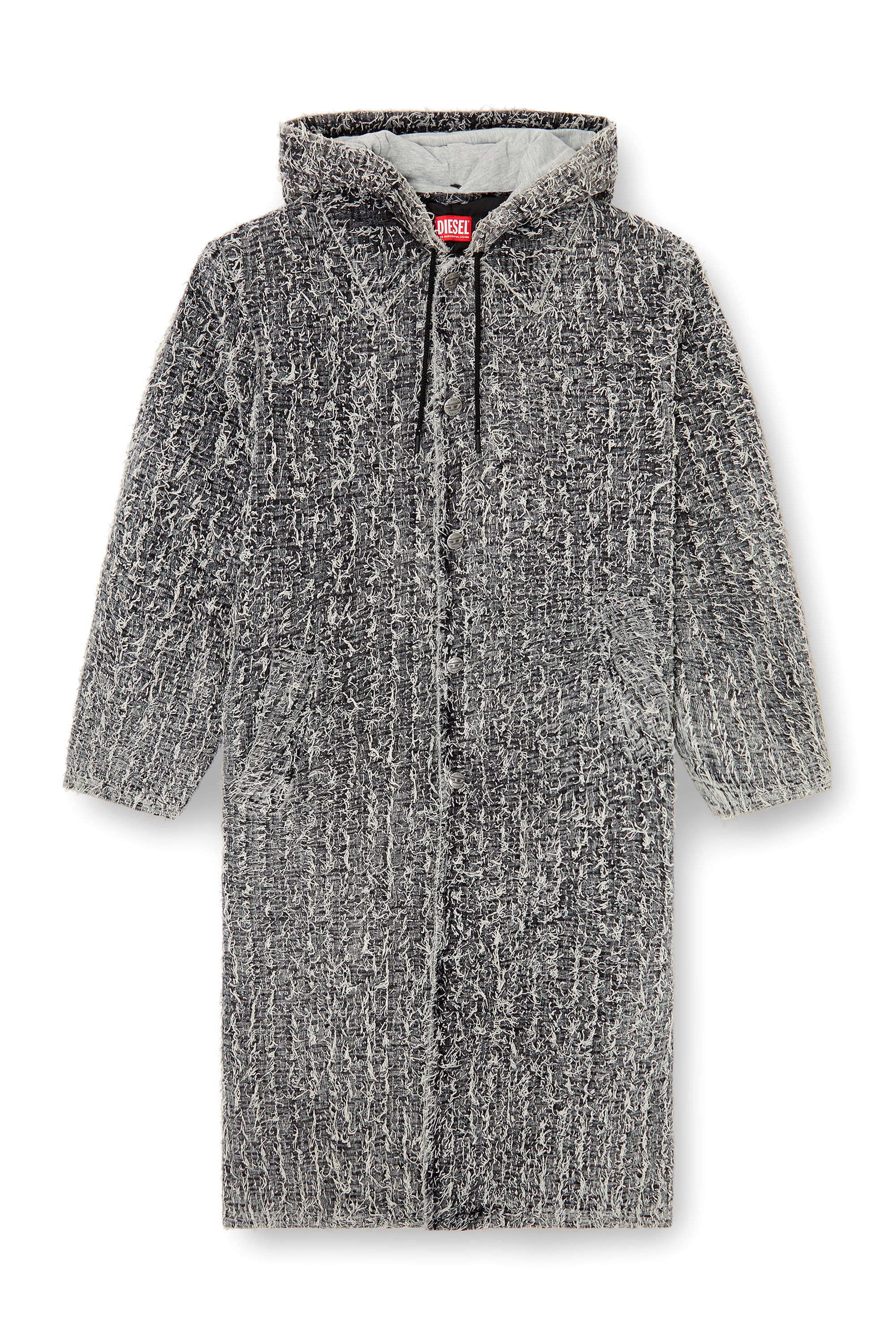 Diesel - D-JACK-S, Manteau à capuche en denim bouclé Mixte in Noir - 2