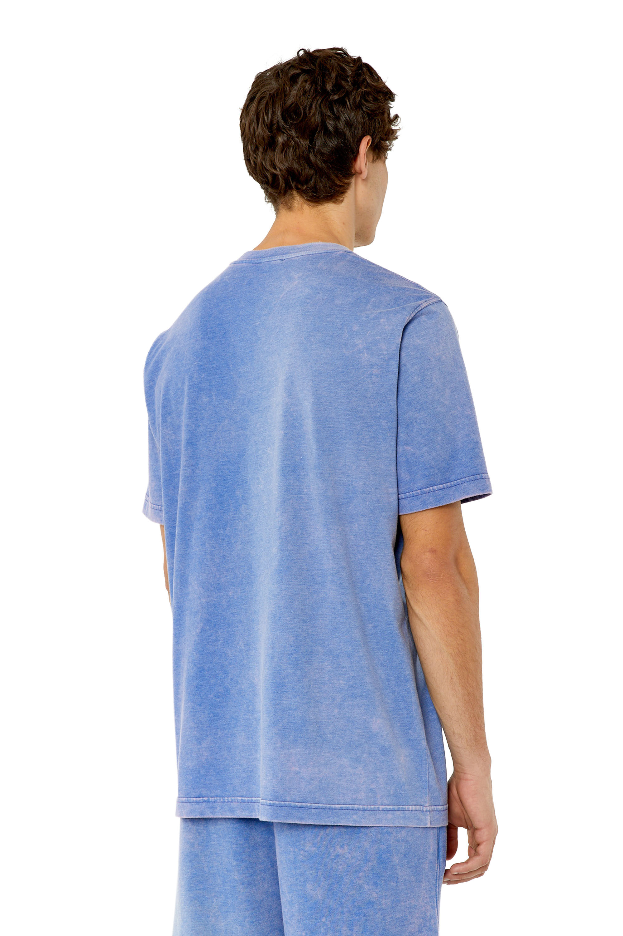 Diesel - T-JUST-G1, Male's T-shirt with whitened treatment in Blue - 5