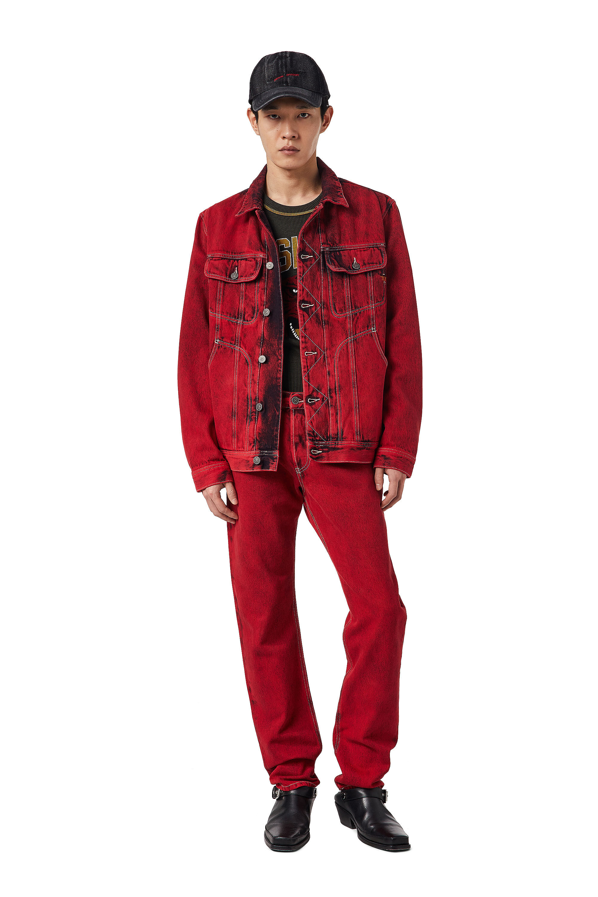Diesel - 1995 09D35 Straight Jeans, Red - Image 1
