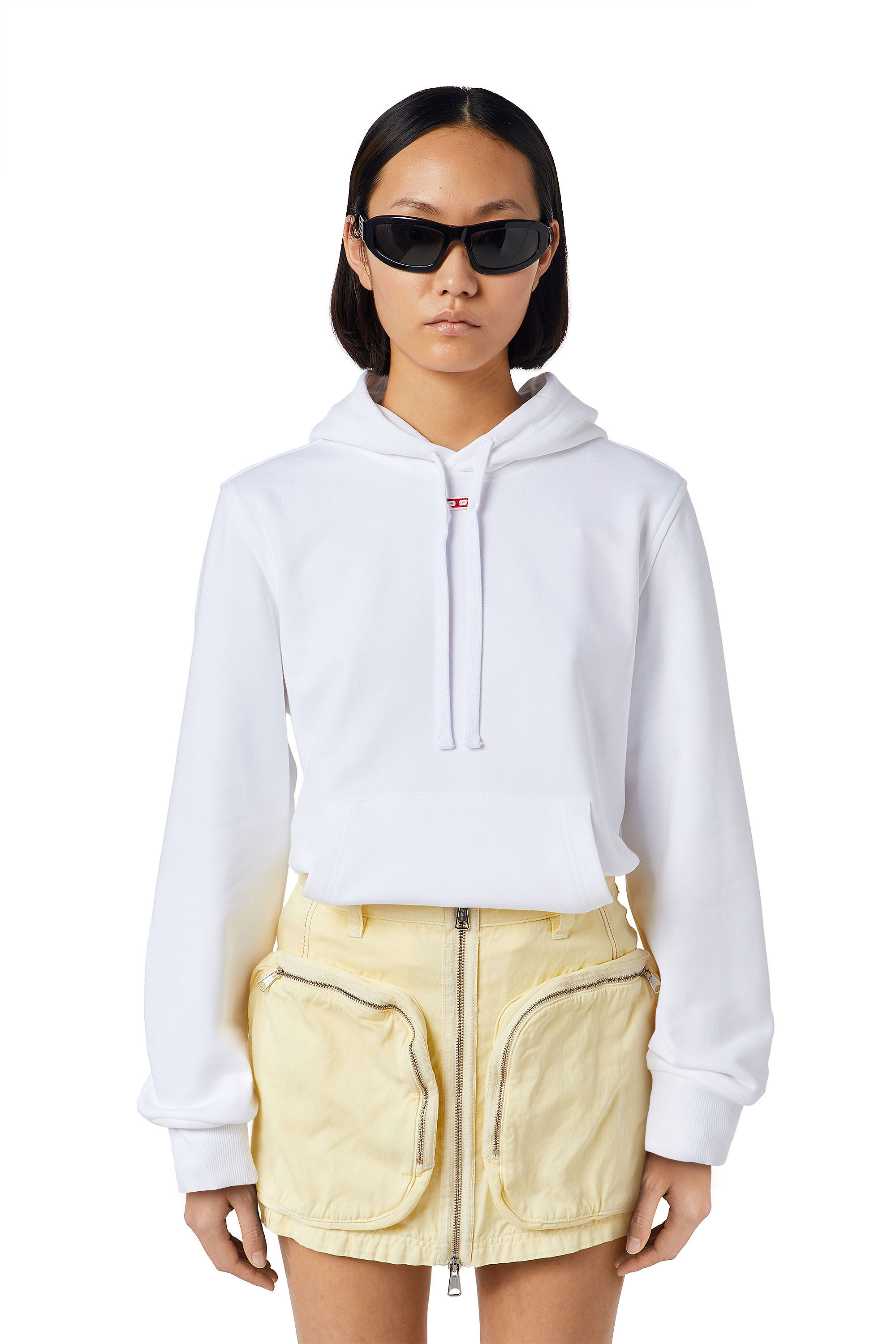 Diesel - S-GINN-HOOD-D, Female's Hoodie with D logo in White - 3