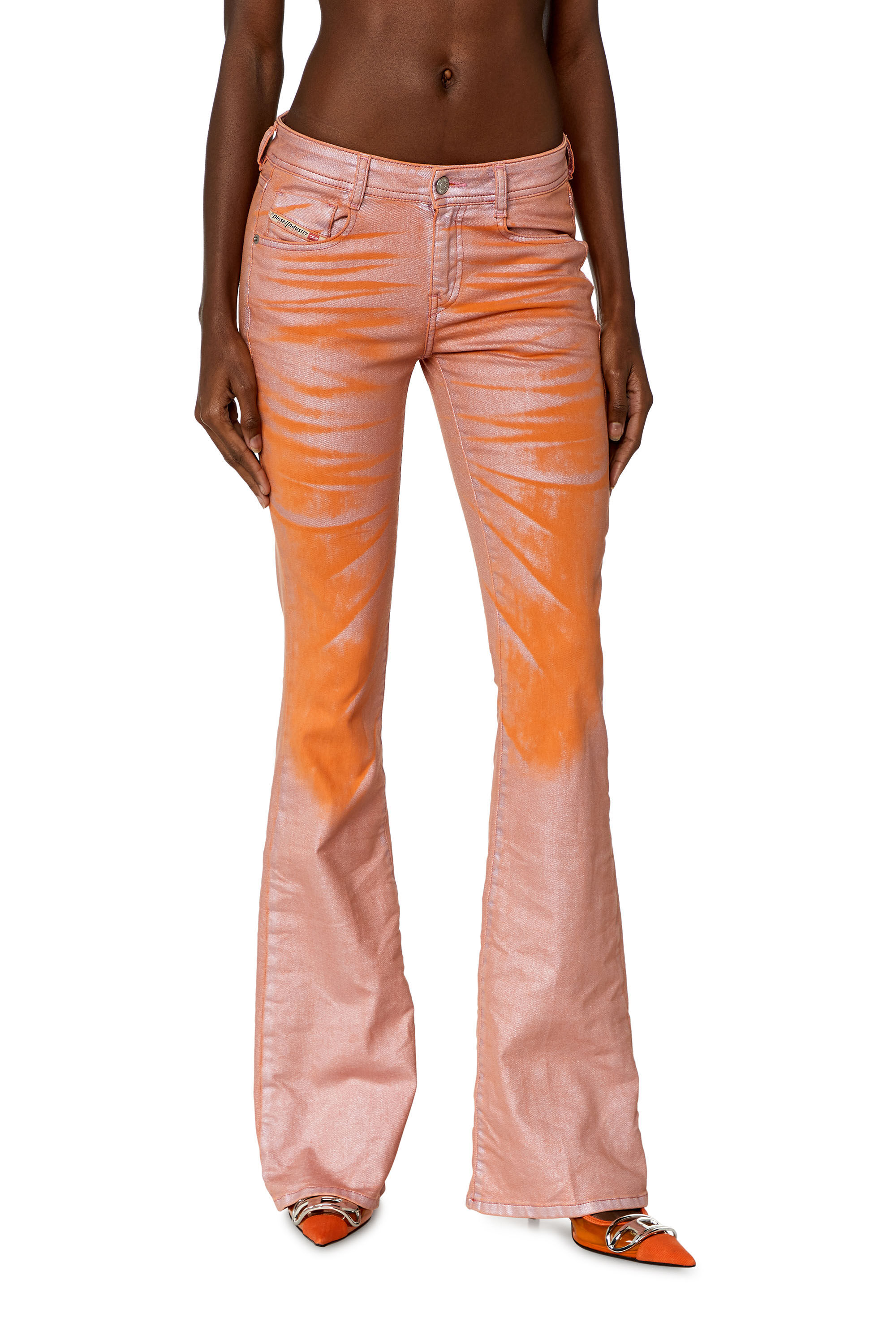 Orange flare jeans hotsell