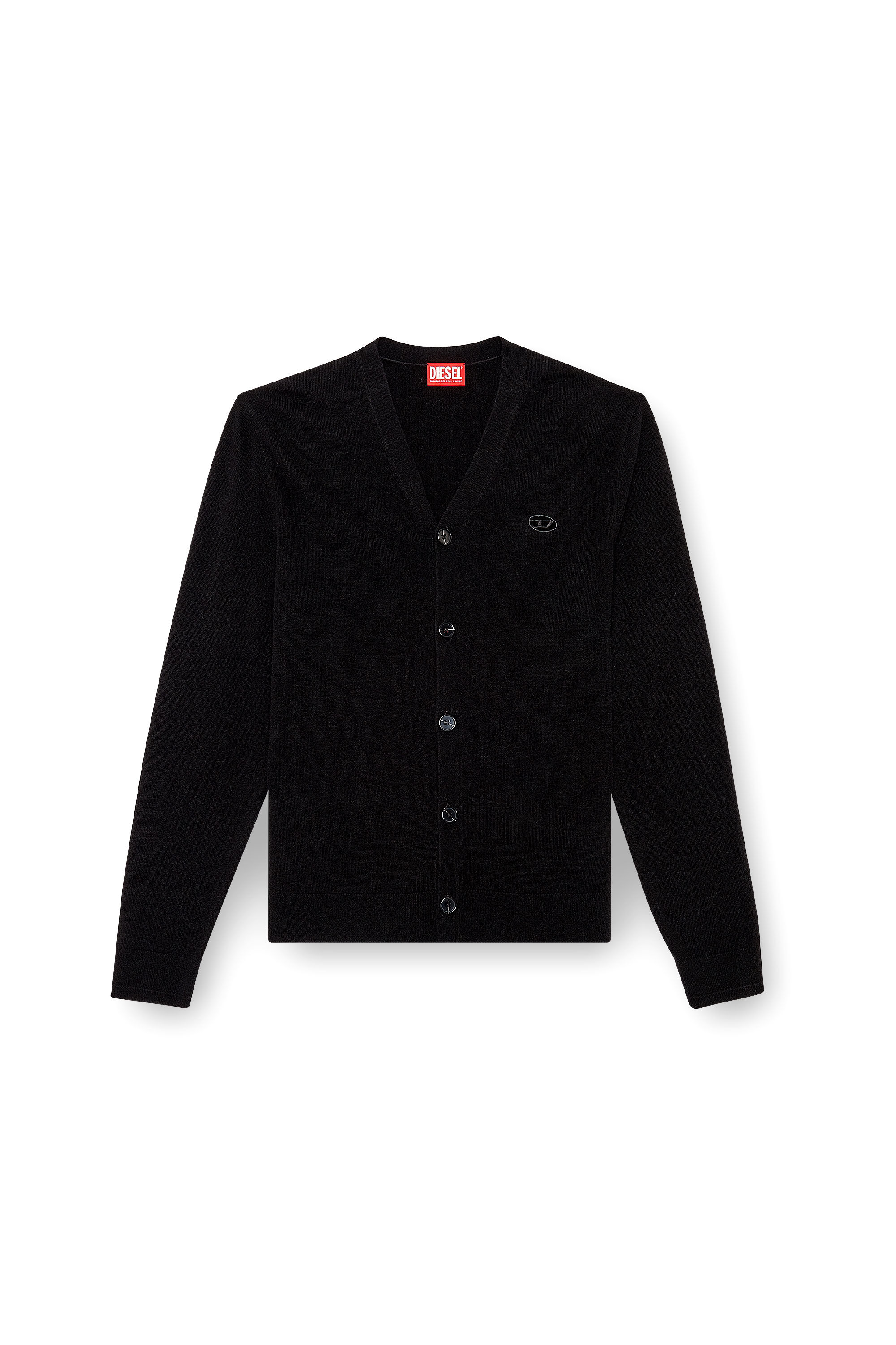 Diesel - K-ZANNIS, Male Wool and cashmere cardigan in Black - Image 2