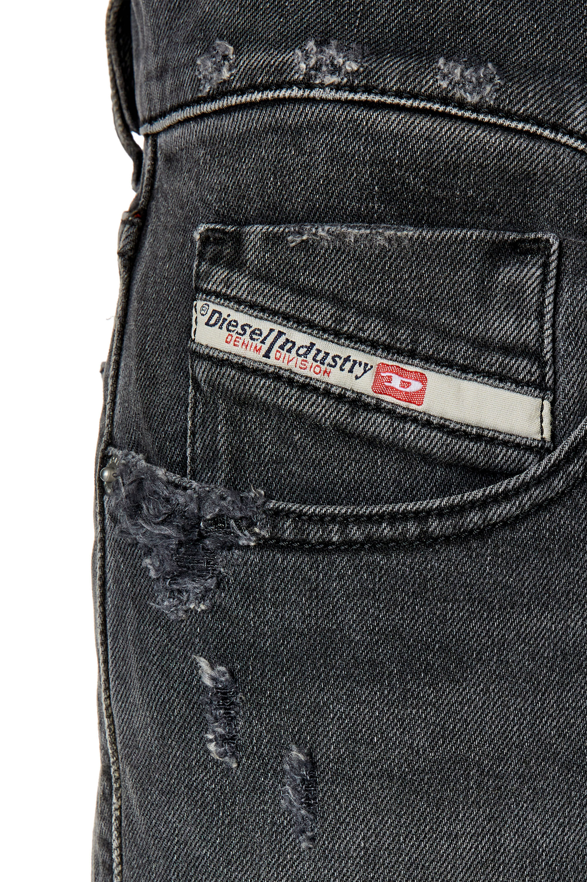 Diesel - Slim Jeans 2019 D-Strukt 09F18, Black/Dark Grey - Image 5