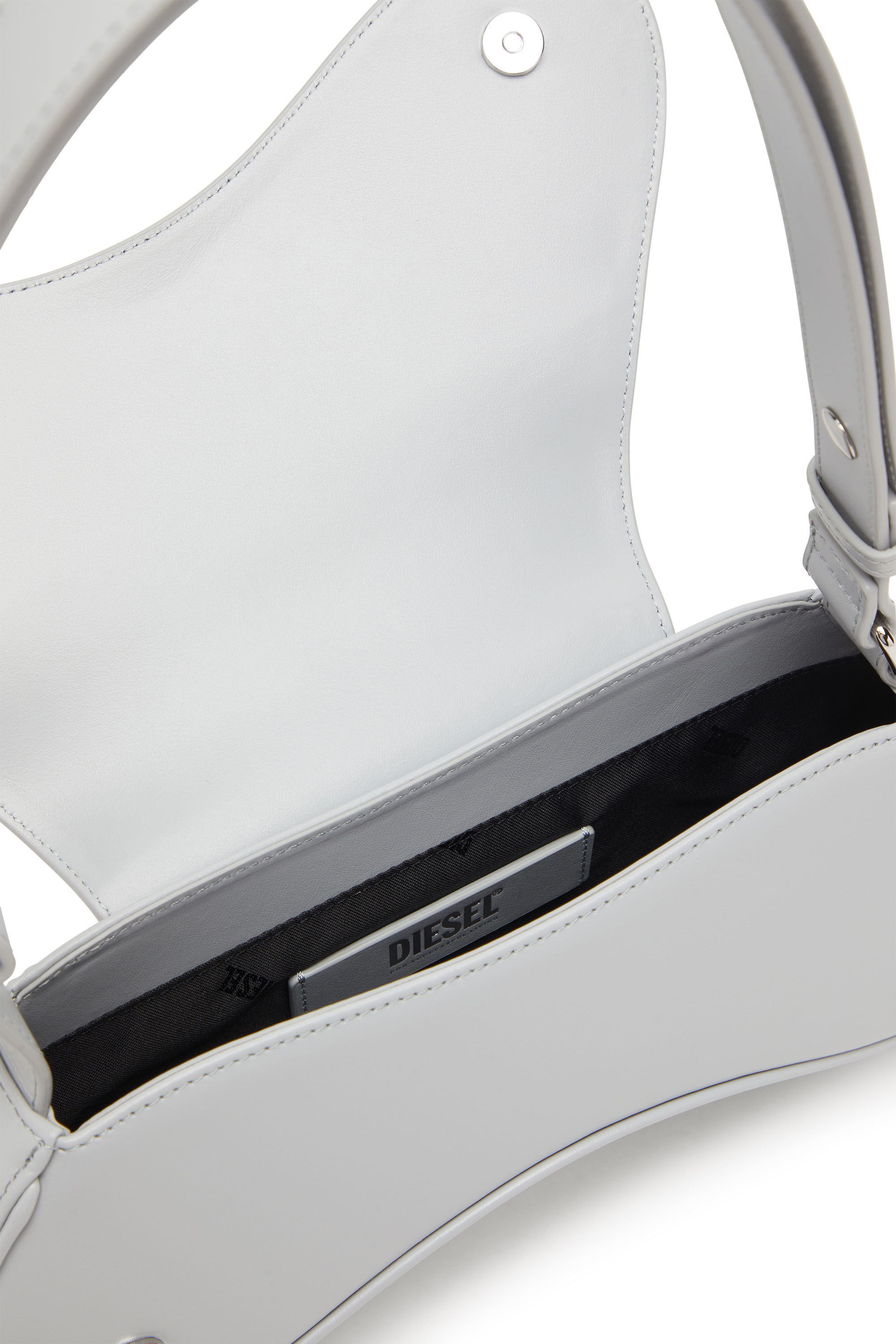 Diesel - PLAY CROSSBODY, Play-Sac à bandoulière en cuir semi-brillant Femme in Gris - 2