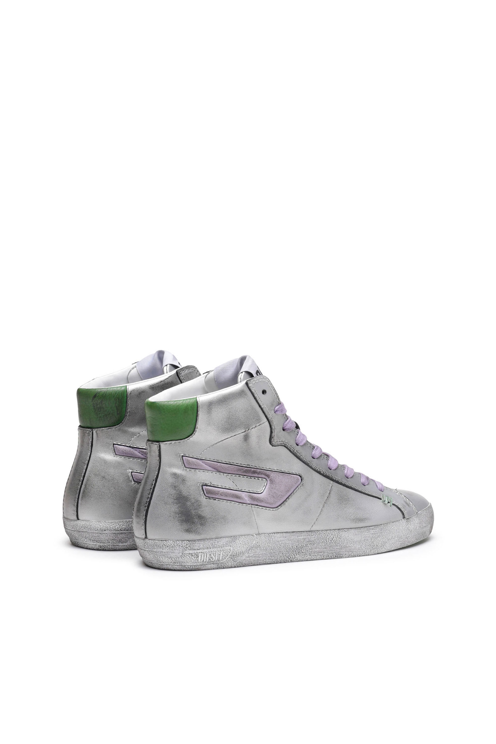 S LEROJI MID X Unisex High top sneakers in metallic leather Diesel