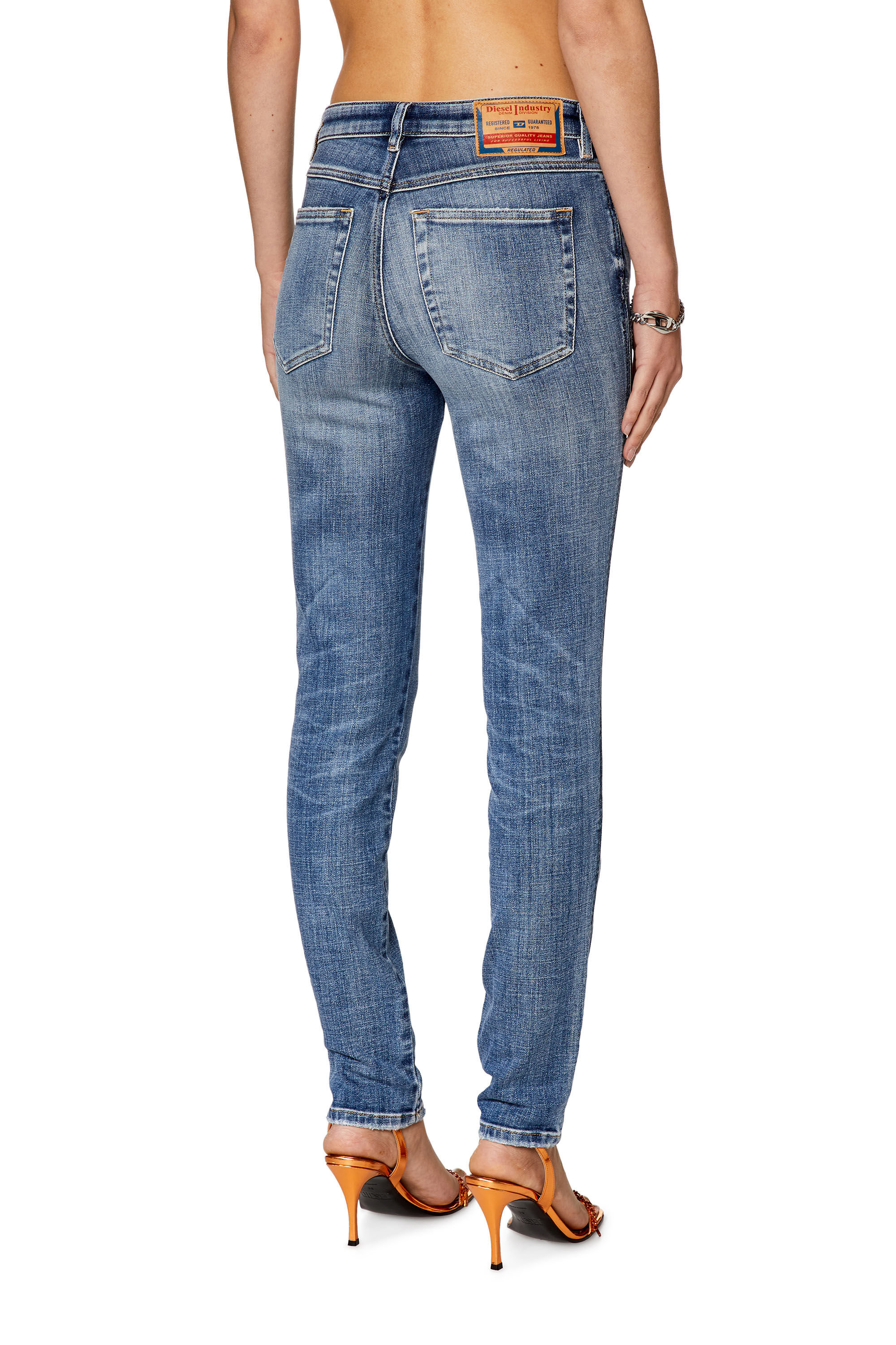 Diesel - Skinny Jeans 2015 Babhila 09G35, Bleu moyen - Image 5