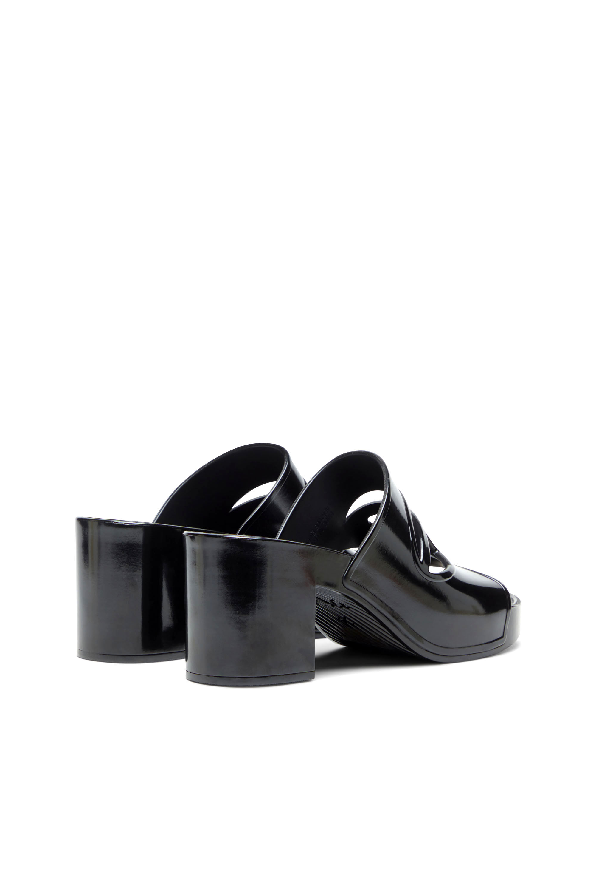 Diesel - SA-BONNIE, Female's Sa-Bonnie-Heeled rubber slides with cut-out logo in Black - 3