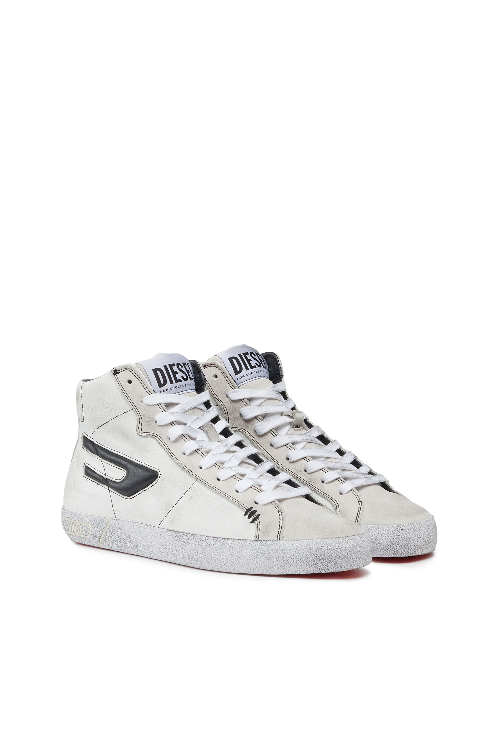 Baskets montantes en cuir pour femmes avec logo D Diesel