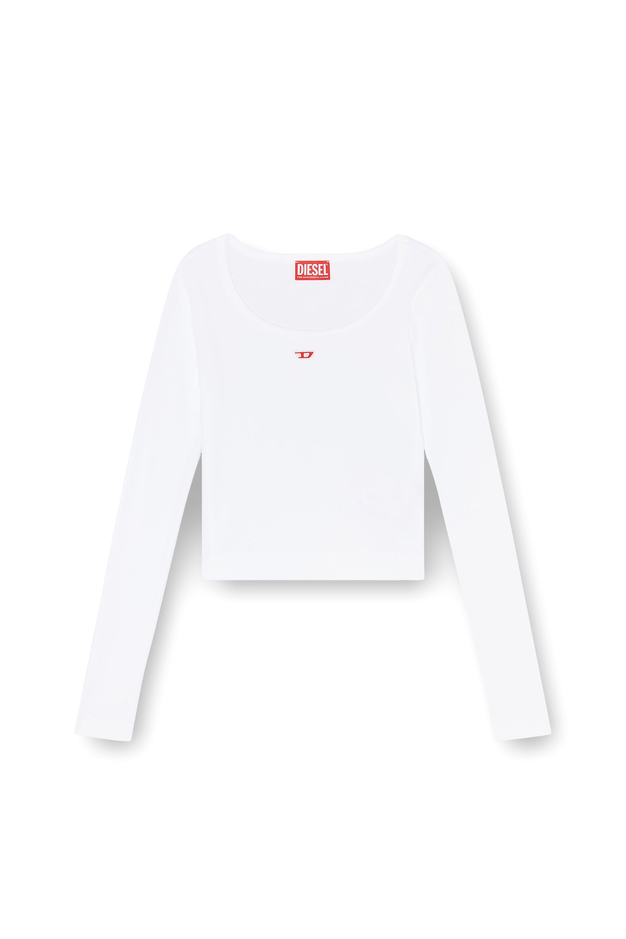 Diesel - T-BALLET-D, Top à manches longues avec logo D Femme in Blanc - 2