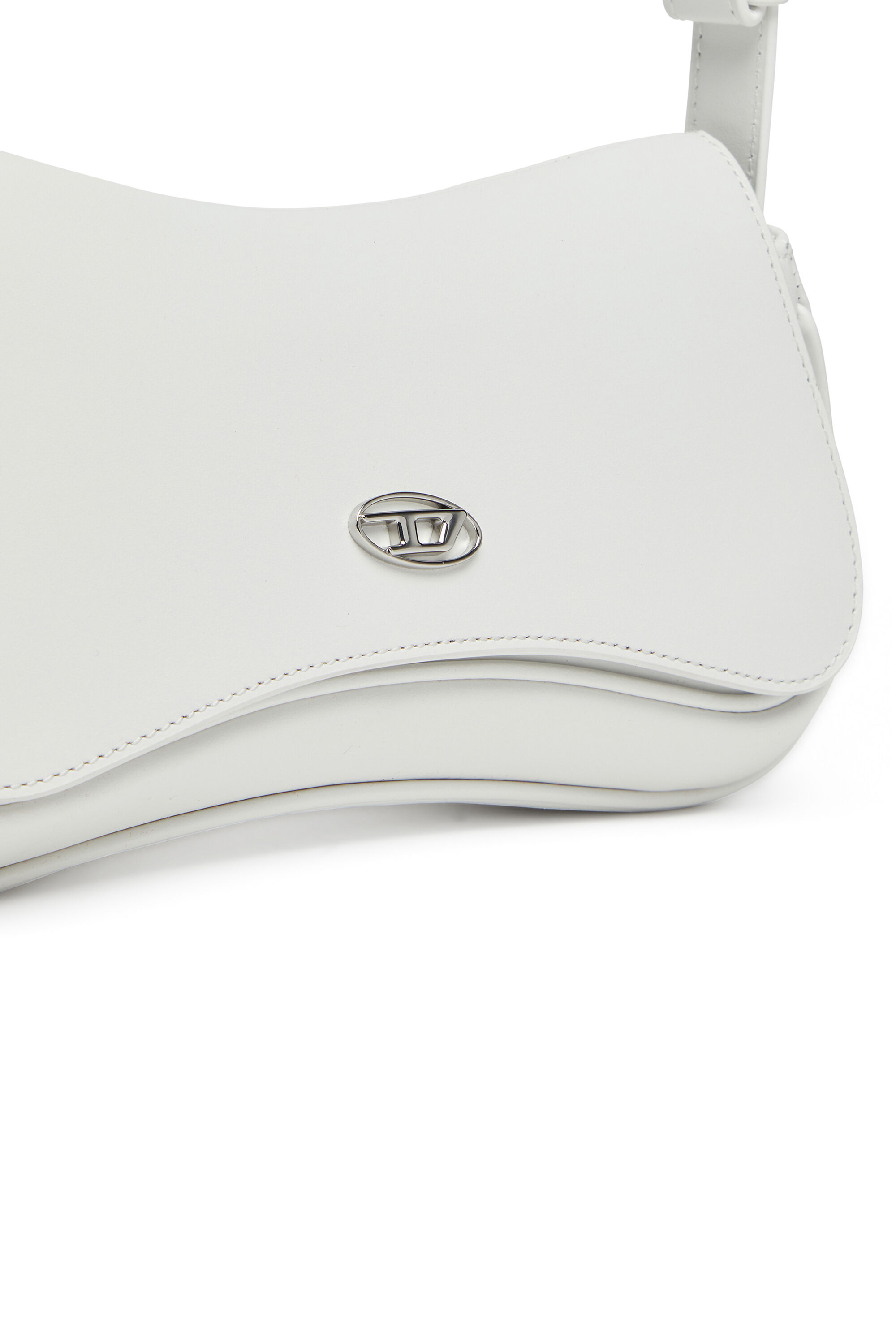 Diesel - PLAY CLUTCH, Play-Sac à bandoulière en cuir semi-brillant Femme in Blanc - 5