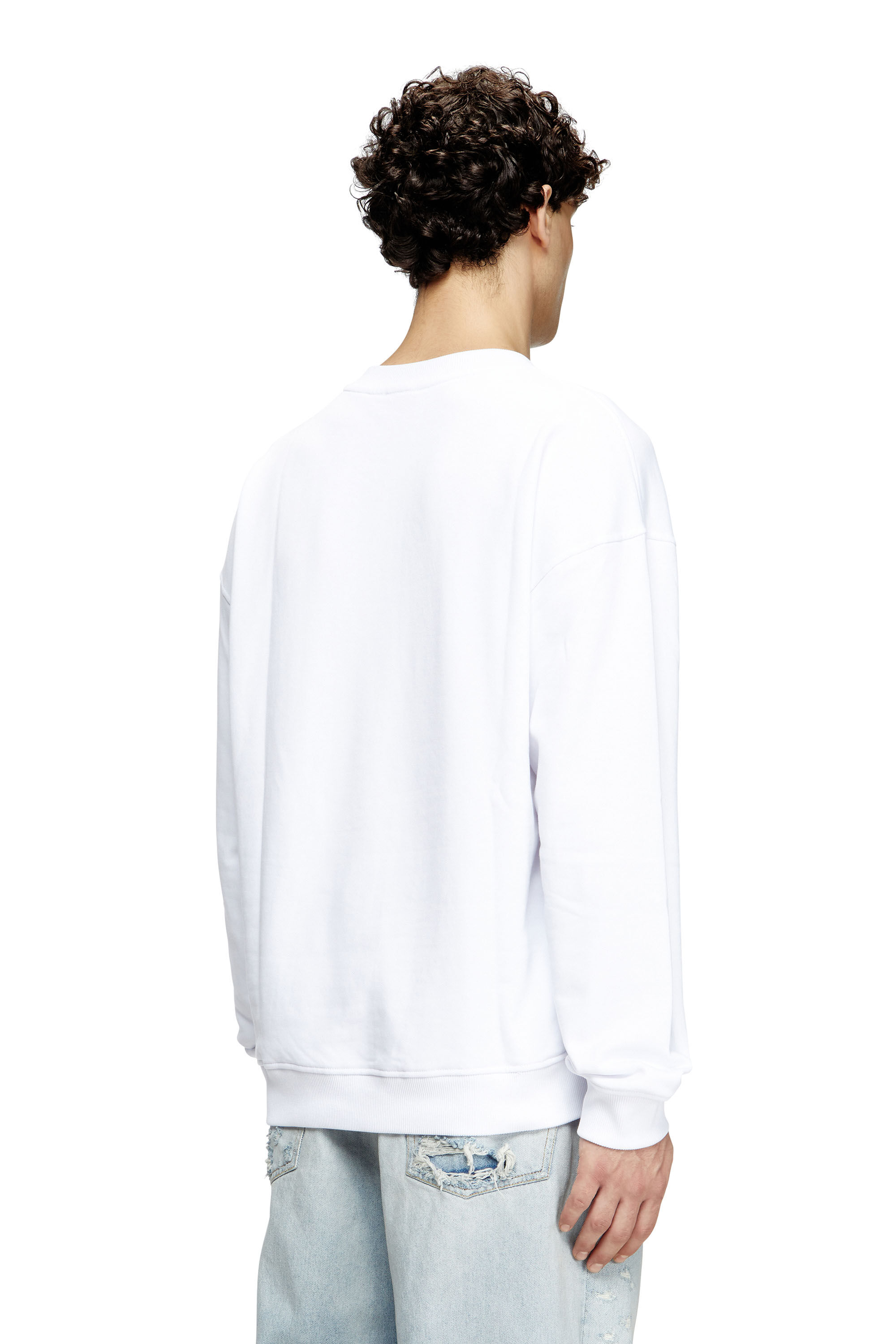 Diesel - S-BOXT-OD, Sweat-shirt avec cut-out Oval D Homme in Blanc - 4
