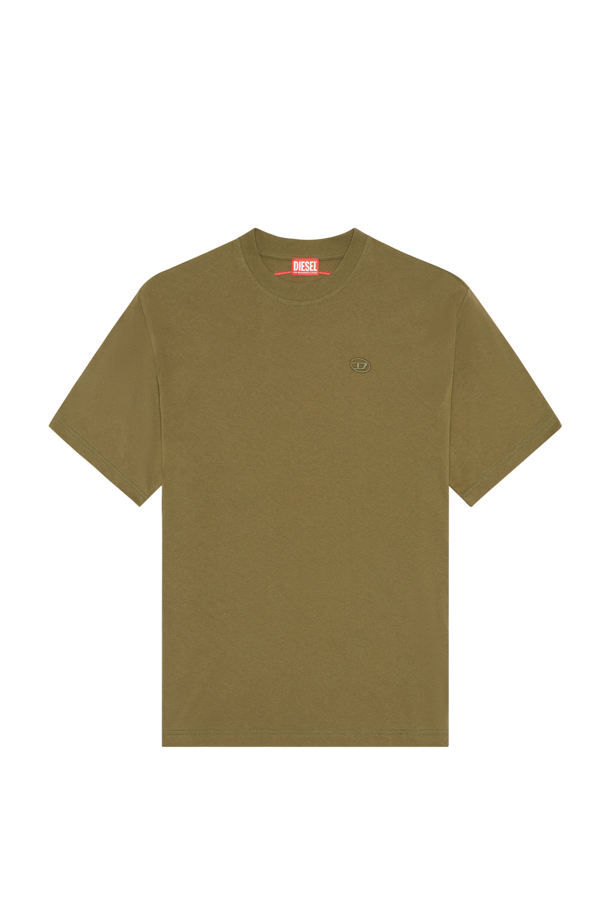 Diesel - T-BOGGY-MEGOVAL-D, Male T-shirt with maxi oval D embroidery in Green - Image 2