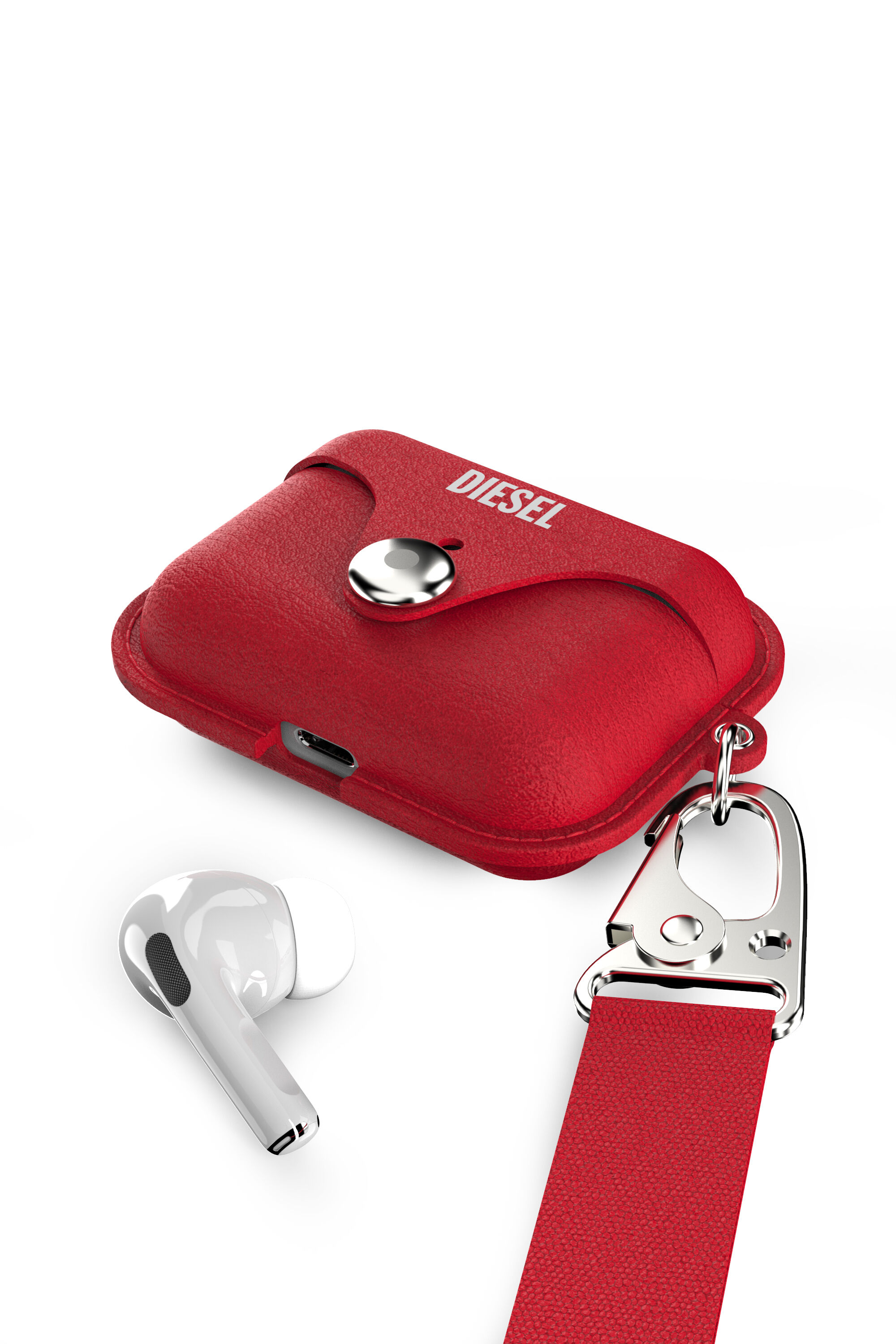 Diesel - 49860 AIRPOD CASE, Unisex's Airpod case leather for AirPods pro in Red - 5