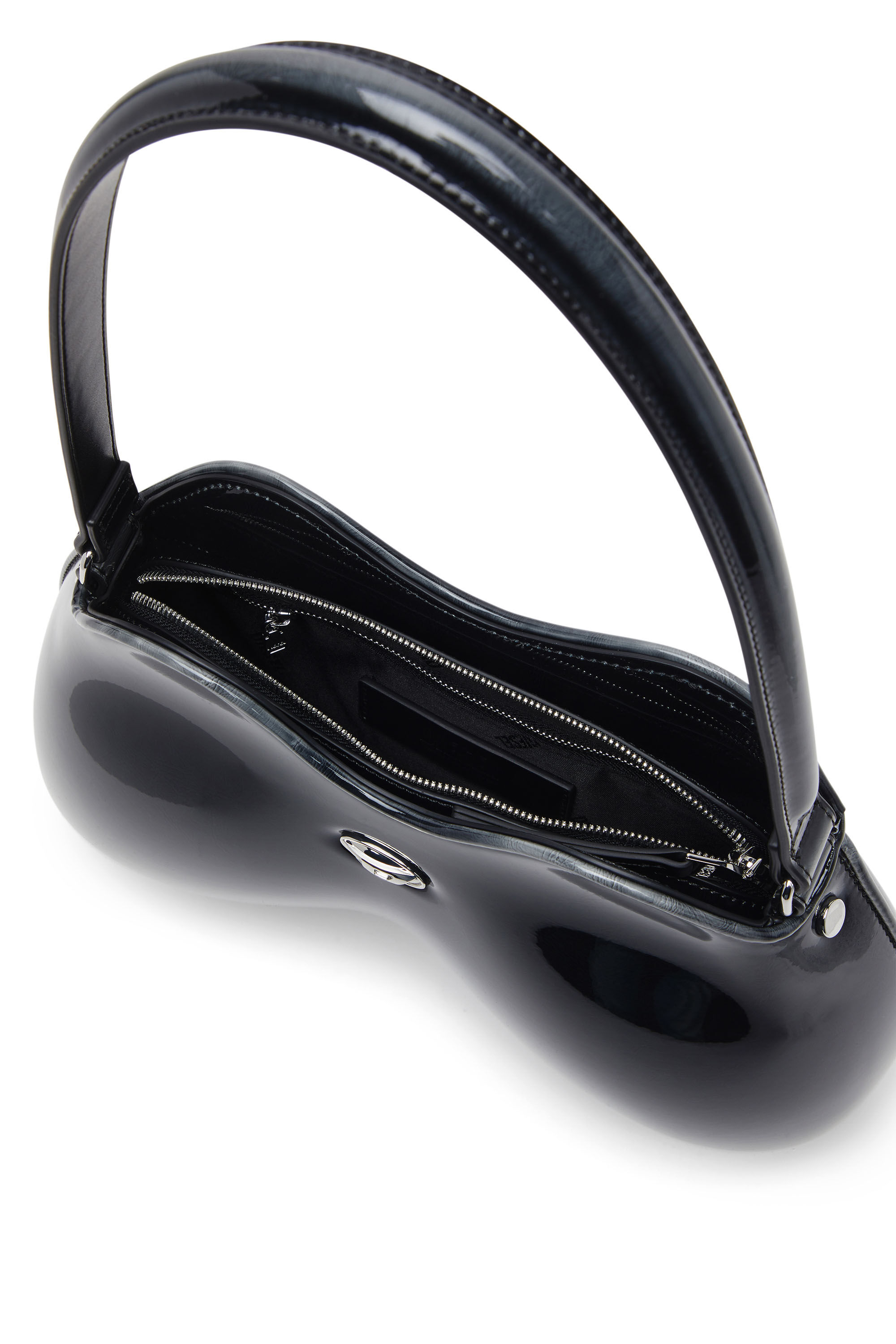 Diesel - DOUBLE-D SHOULDER, Female's Rigid shoulder bag in dégradé glossy PU in Black - 2
