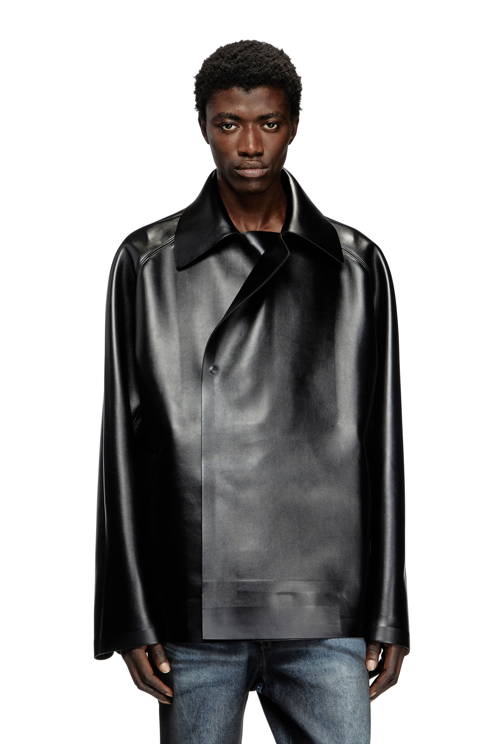 Diesel - J-MARKUS, Veste oversize ajustée en néoprène contrecollé Mixte in Noir - 3