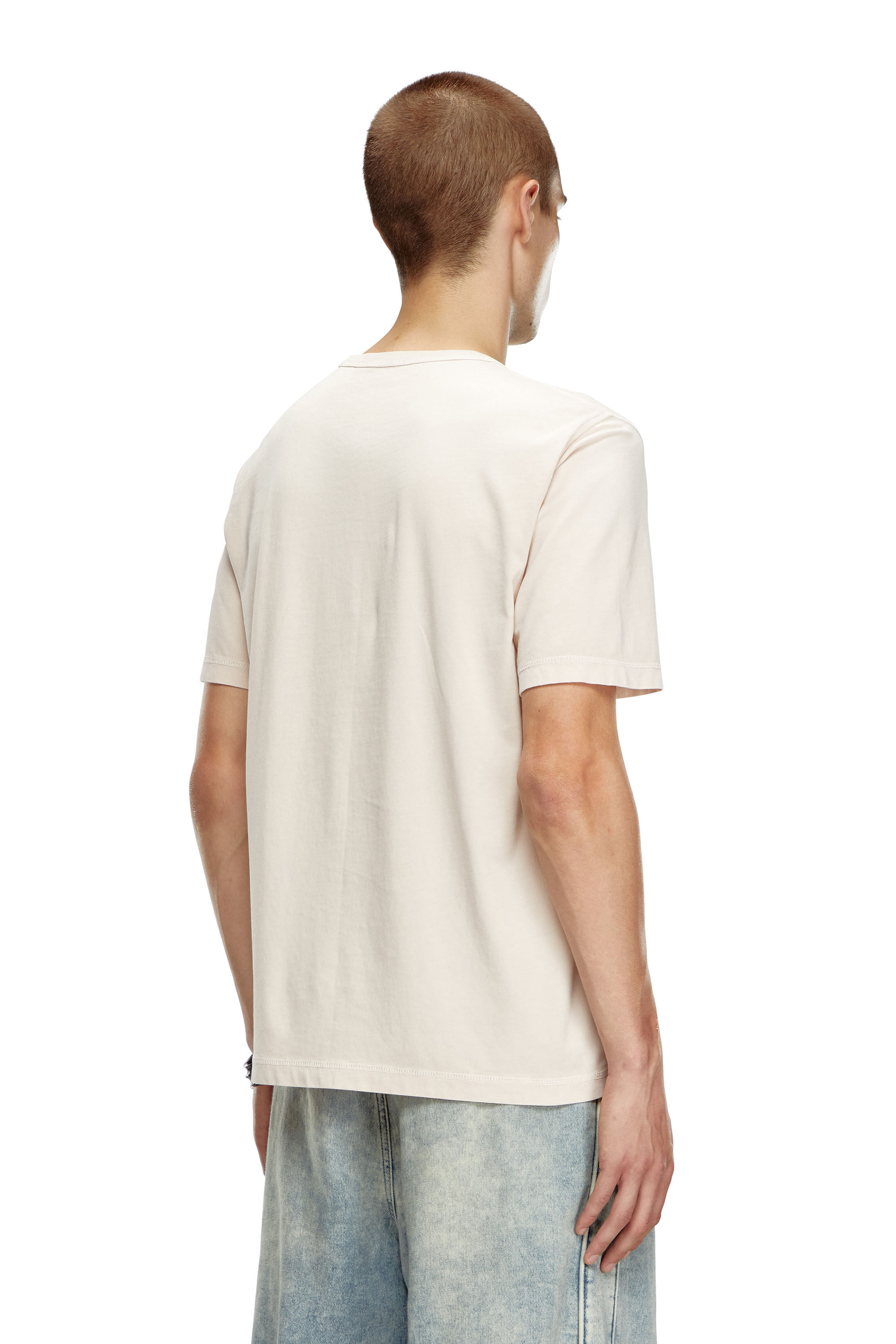 Diesel - T-ADJUST-K4, Male's T-shirt with sun-faded treatment in Beige - 4