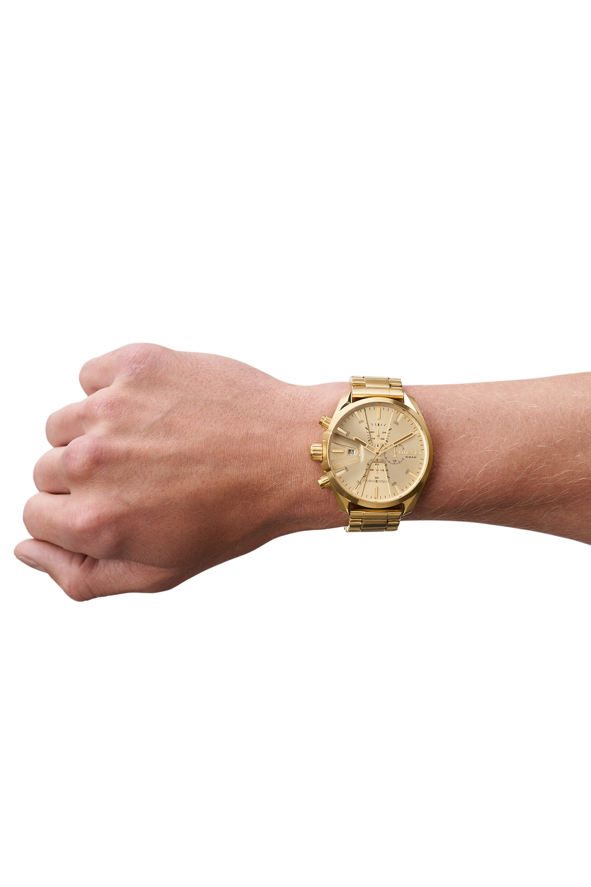 Diesel - DZ4475, Male's Gold watch with single-link strap, 47 mm in Gold - 2