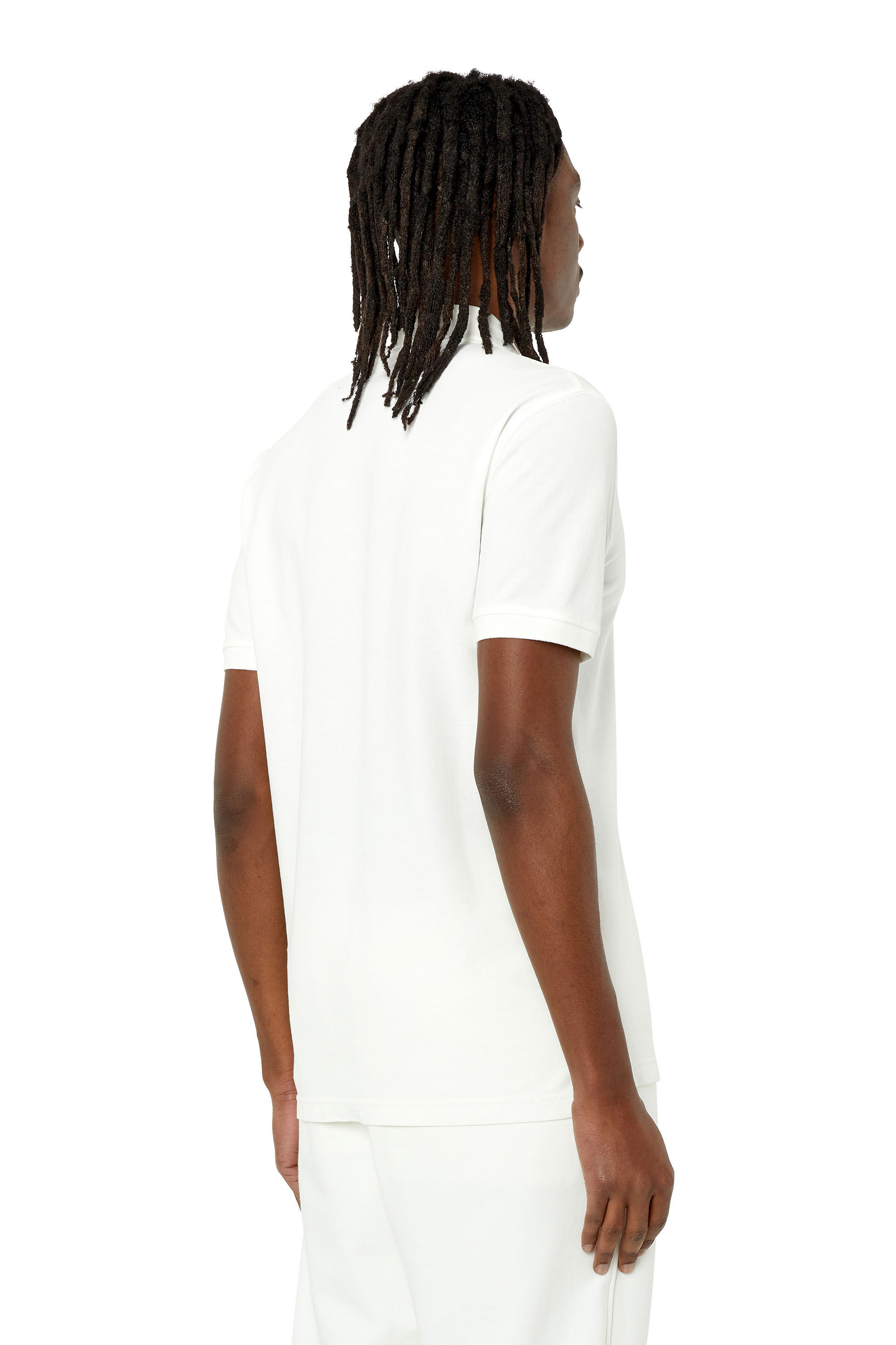 Diesel - T-SMITH-IND, Male's Polo shirt with Diesel Industry print in White - 4