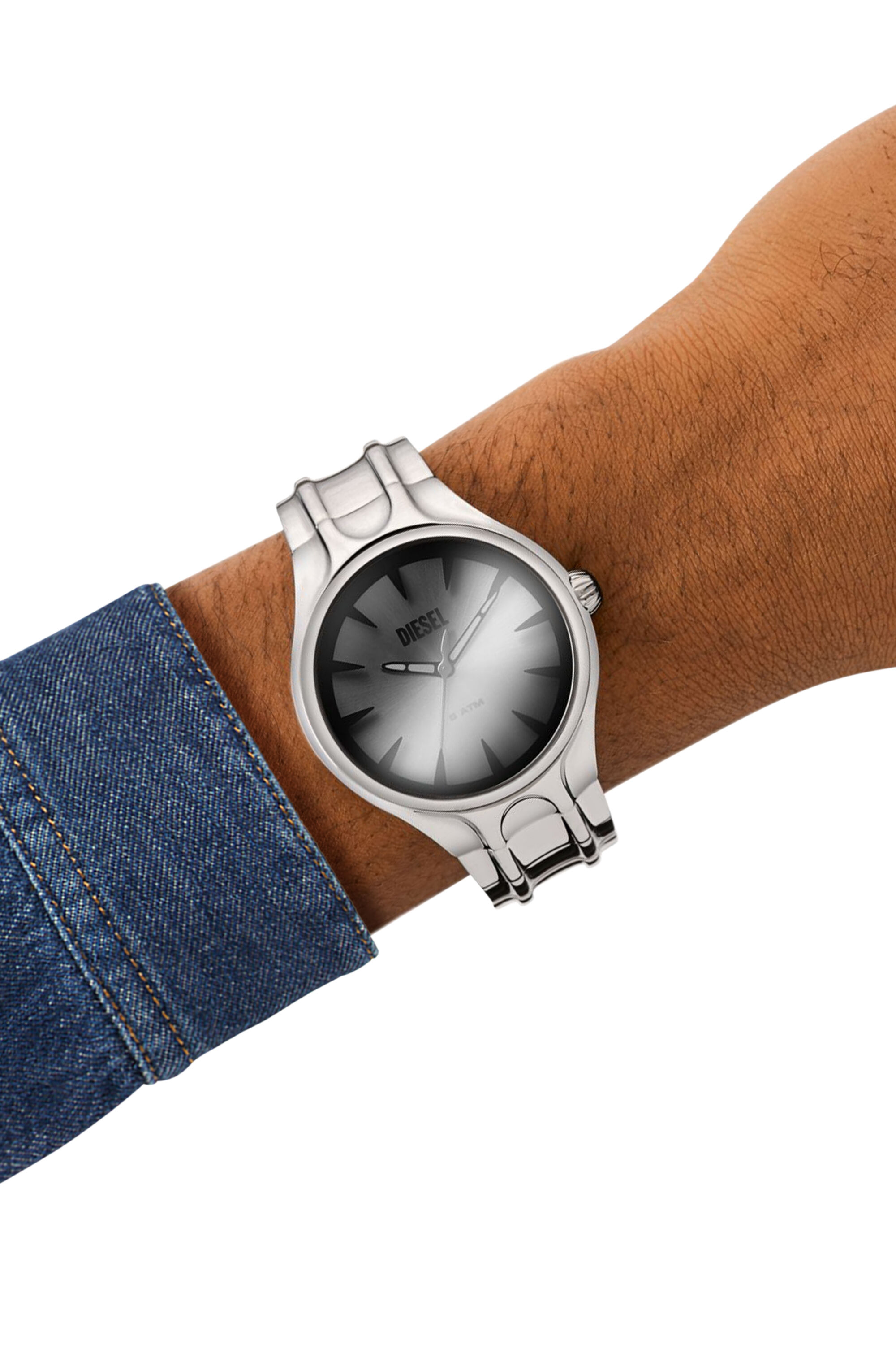 Diesel - DZ2205 WATCH, Male's Streamline three-hand stainless steel watch in Silver - 4