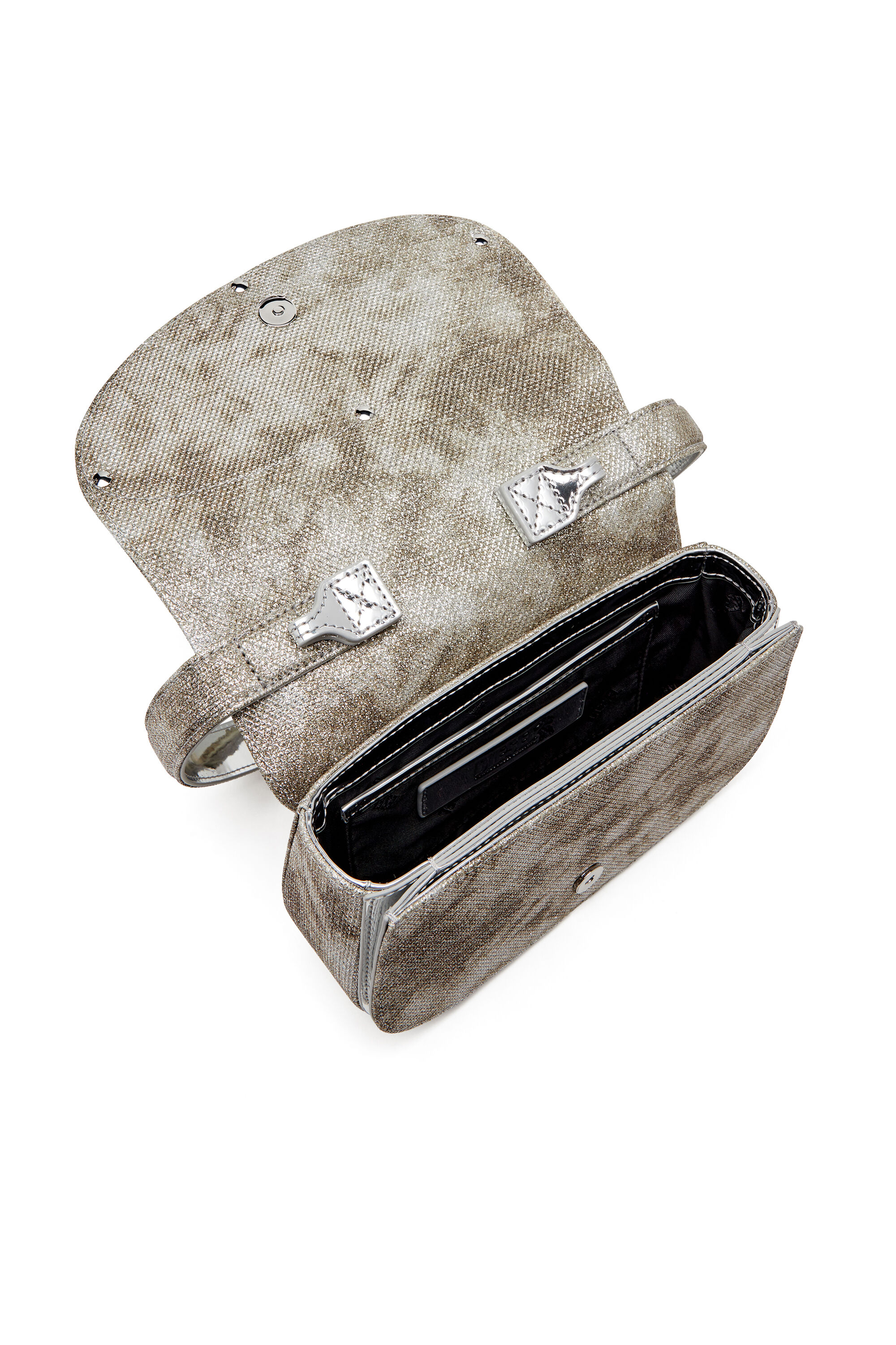 Diesel - 1DR, Female's 1DR-Iconic shoulder bag in shimmer fabric in Military Green - 2
