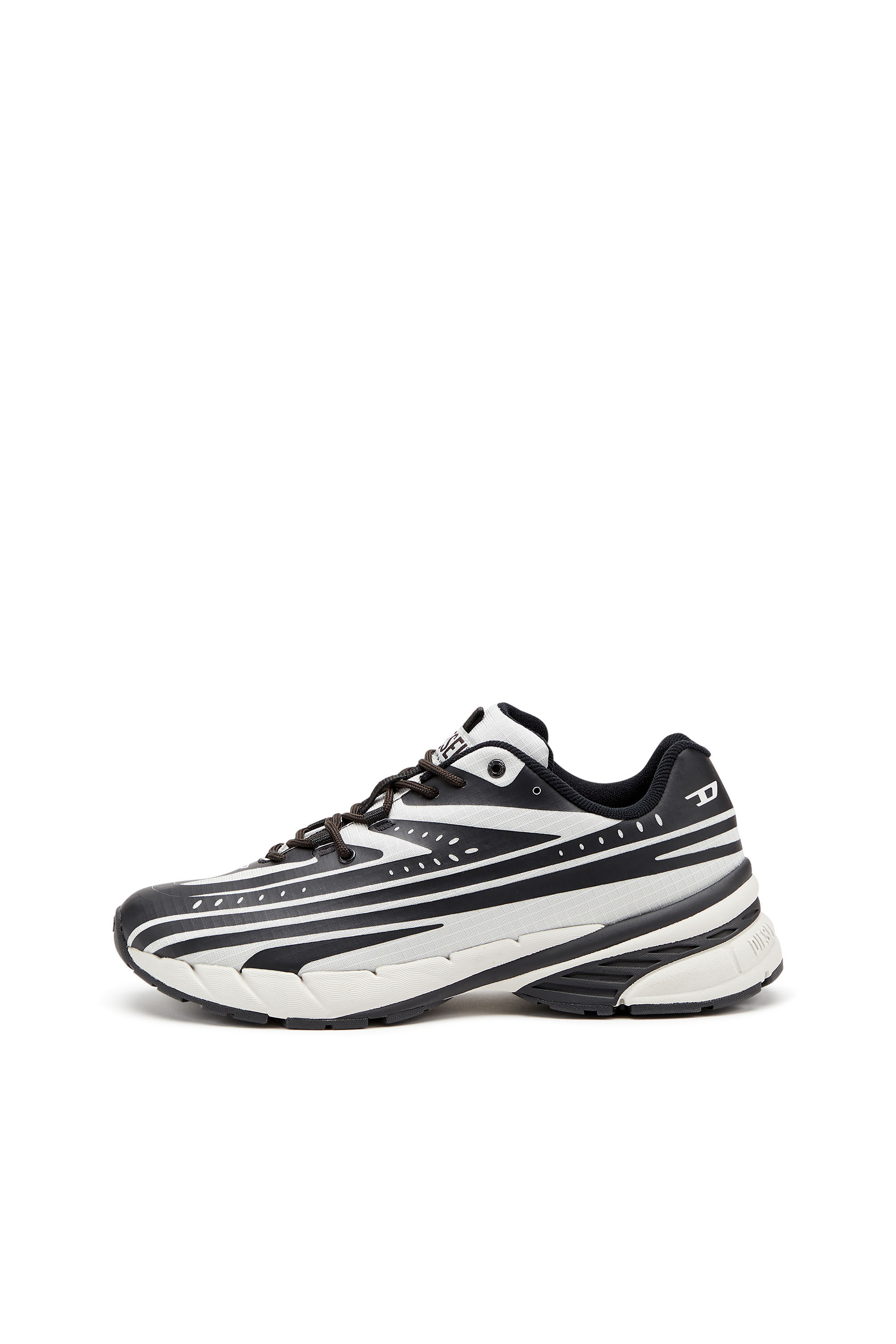 Diesel - D-AIRSPEED LOW, Male's D-Airspeed Low-Striped sneakers in coated ripstop in Black/Grey - 7