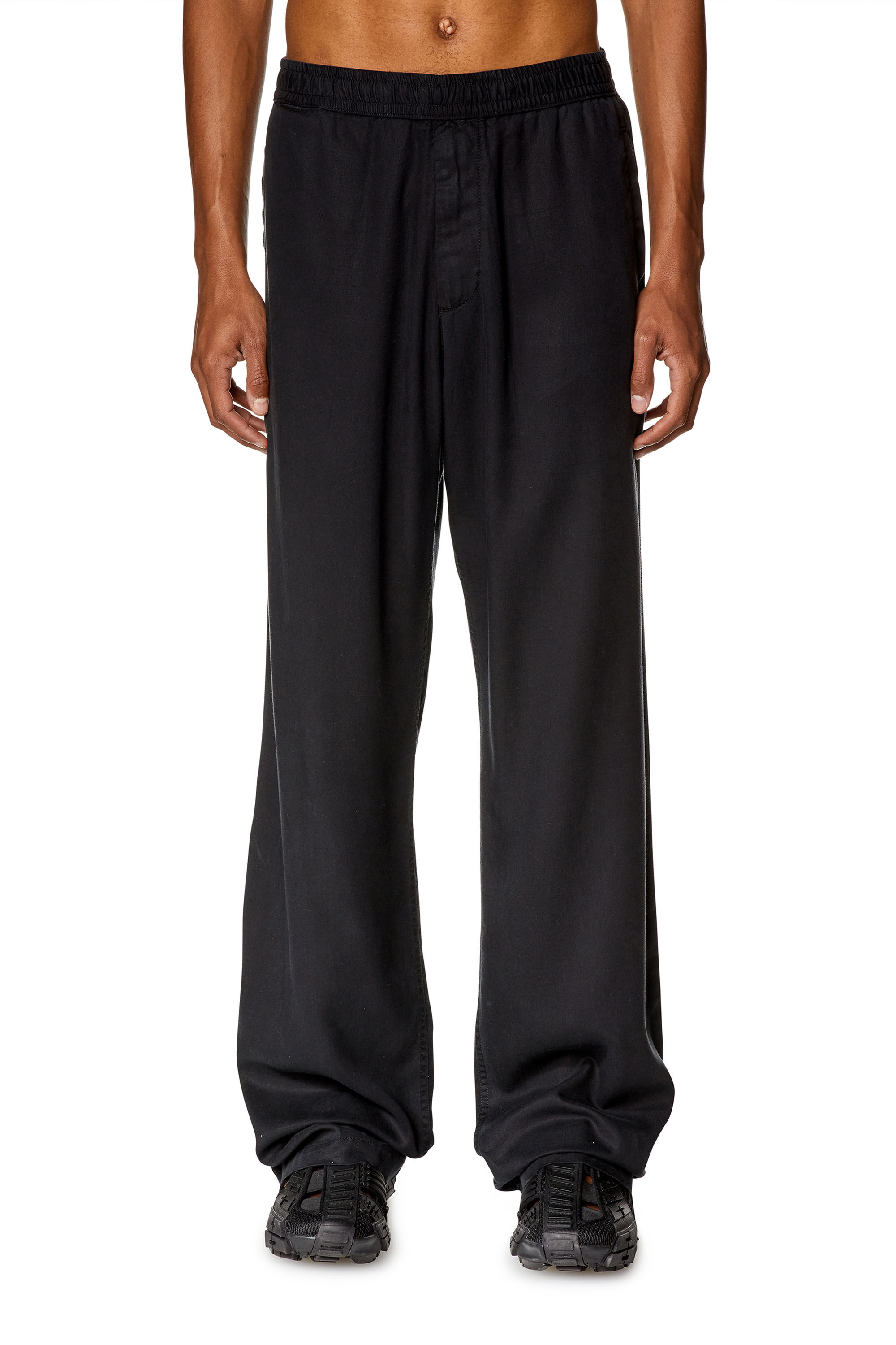 Pantalon fluide en serge Homme Noir Diesel